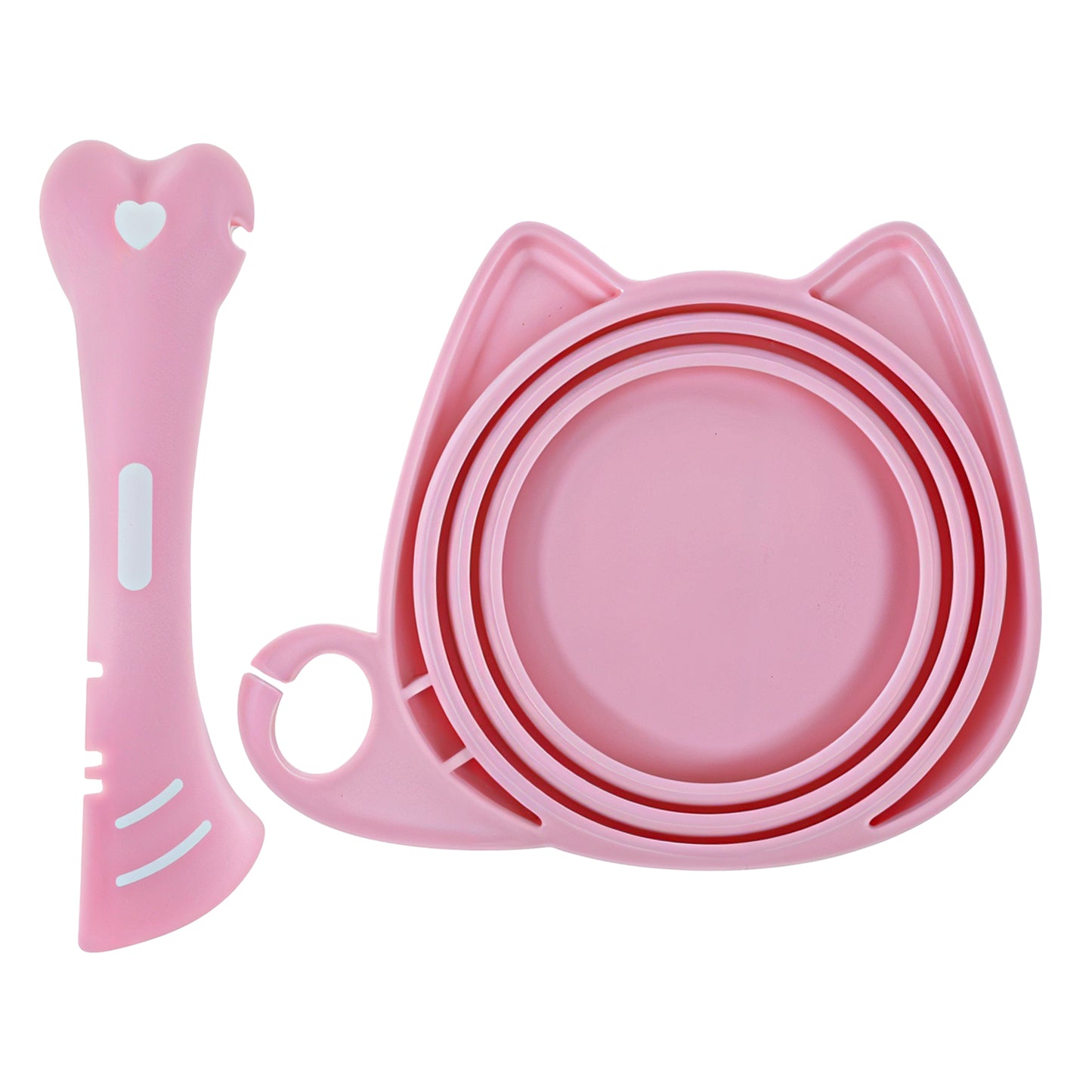 Xinjoduz 2 PCS Cat Food Spoon Cat Food Lid Covers Silicone Pet Can Lids Covers Cast Spoons for Wet Eatables Cats Eating Spatula Multi-function Spoon Dog Eating Can Lids Spoons for Easy Scoop(Pink)
