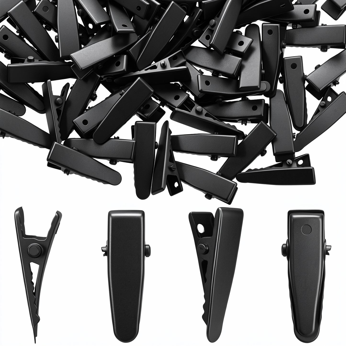 Ymapinc 100 Pcs Black Tiny Hair Clips for Styling, 2.5 cm Small Metal Alligator Clips, Hair Accessories for Crafts, Mini Clip for Fine Styling