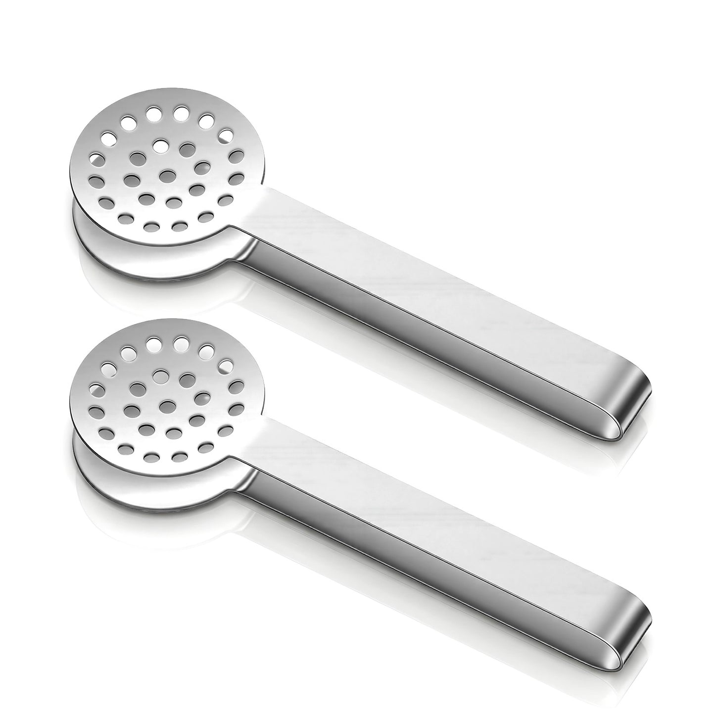 RAHHLIZS 2 Pack Tea Bag Squeezer Stainless Steel Tea Tongs Durable Round Teabag Filter Gripper for Filtering Teas Leaves Residue (Silver, 5.91in x 1.85in)