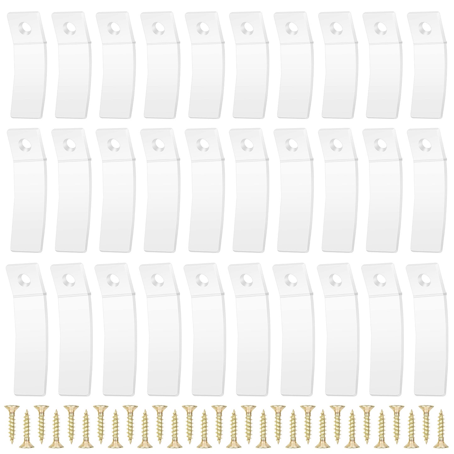 30PCS Drawer Stoppers for Dresser, Non Slip Drawers Stopper Clear Pvc Plastic Plate Side Buffer Stops with Stainless Steel Screw, For Furniture Dresser Drawer Bottom Repair Tool (2"/2.4"/2.8")