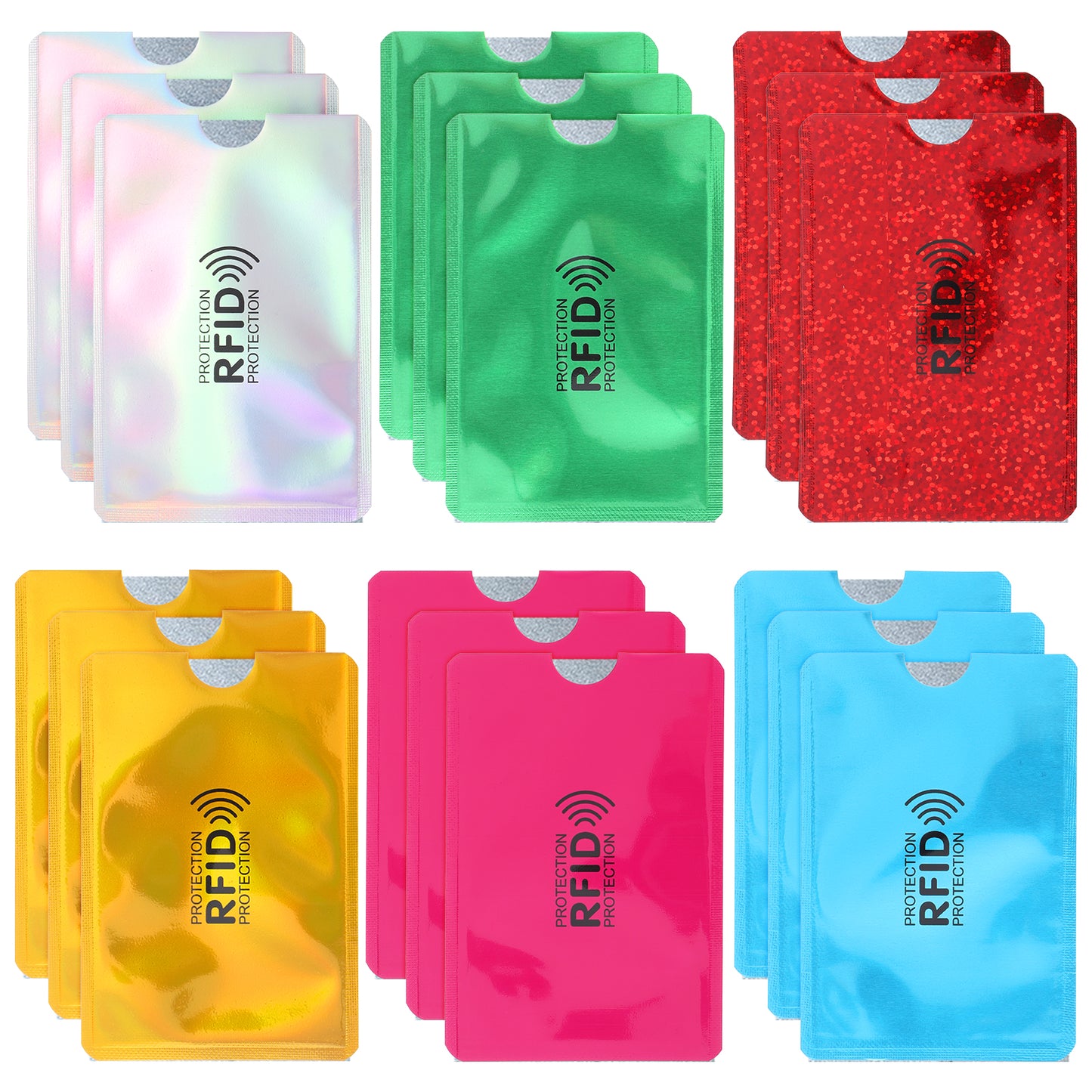 Mabor 18Pcs RFID Card Sleeves, Credit Card Sleeves Protectors, Slim Protective RFID Blocking Sleeve, Identity Theft Protection Secure for Men Women, Waterproof