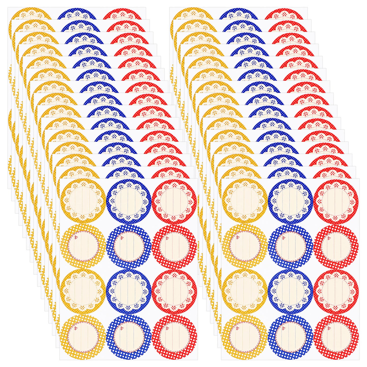Chsoejuf 360PCS 1.5 in Round Canning Jar Labels Removable Stickers 3 Colors