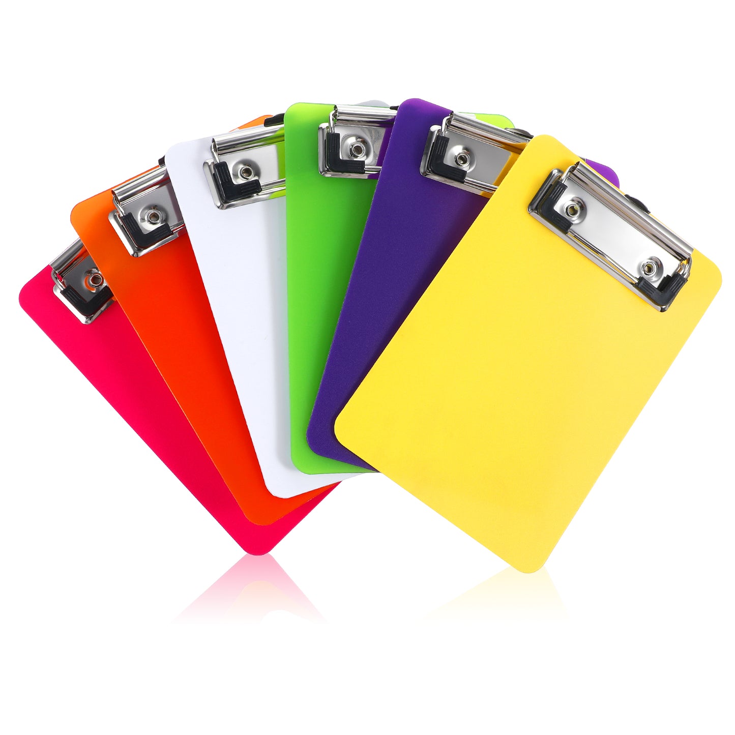 6 Pack Plastic Clear Clipboard Colorful Mini Clipboards Bulk with Low Profile Clip Cute Clipboard Set Memo Size Pocket Clip Boards for Classrooms, Offices, Nursing,Teacher Supplies (Mixed, A6)
