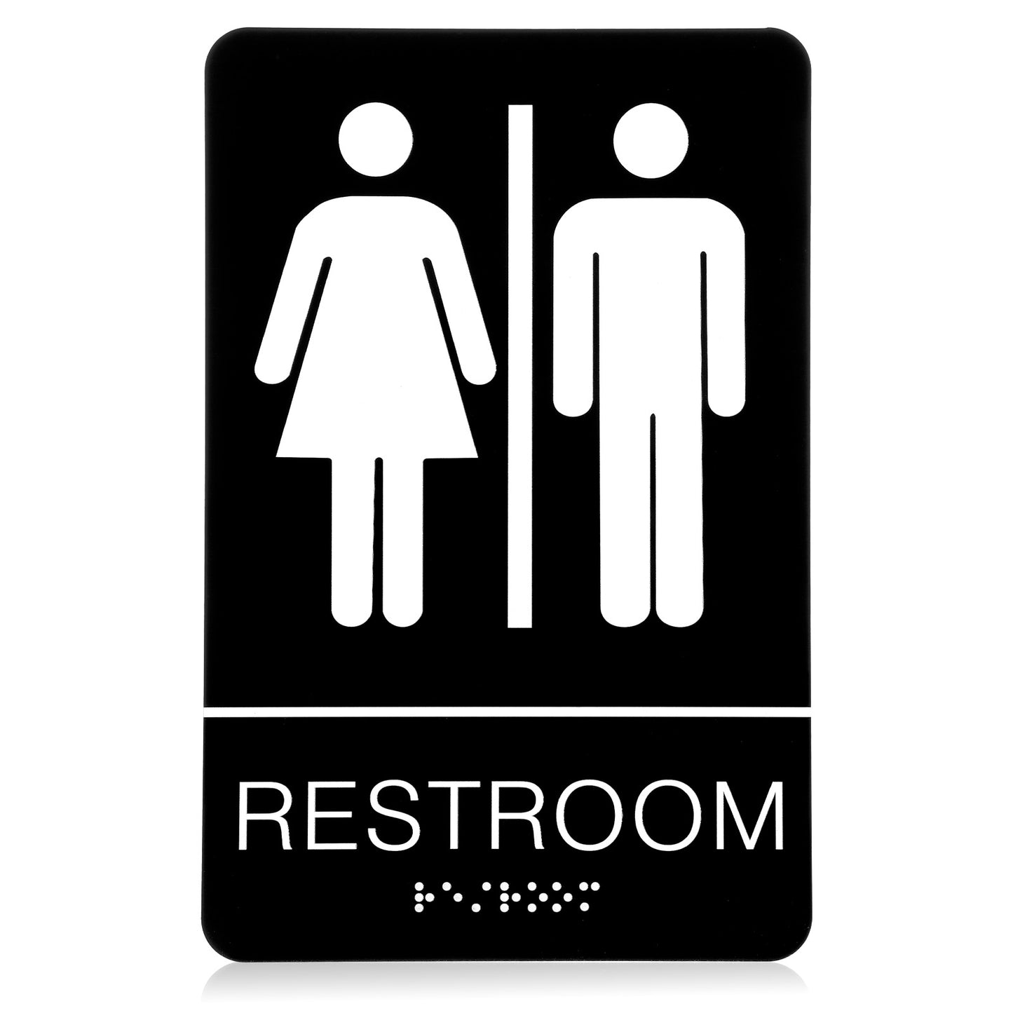 Unisex Bathroom Sign with ADA Braille Restroom Signs for Business Acrylic Gender Neutral Restroom Sign for Woman and Man Offices Restaurants Toilet Door Wall Decor Black 9.06 × 5.91 × 0.12 Inch
