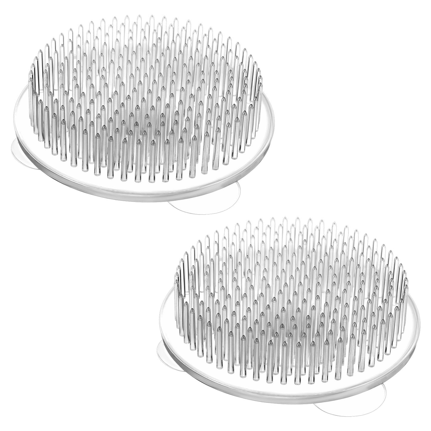 Mabor 2Pcs Flower Frog Round Plastic Flower Arrangement Holder Floral Pin Frog for Classroom Teaching, Home, Office, 7cm / 2.75 Inch, White