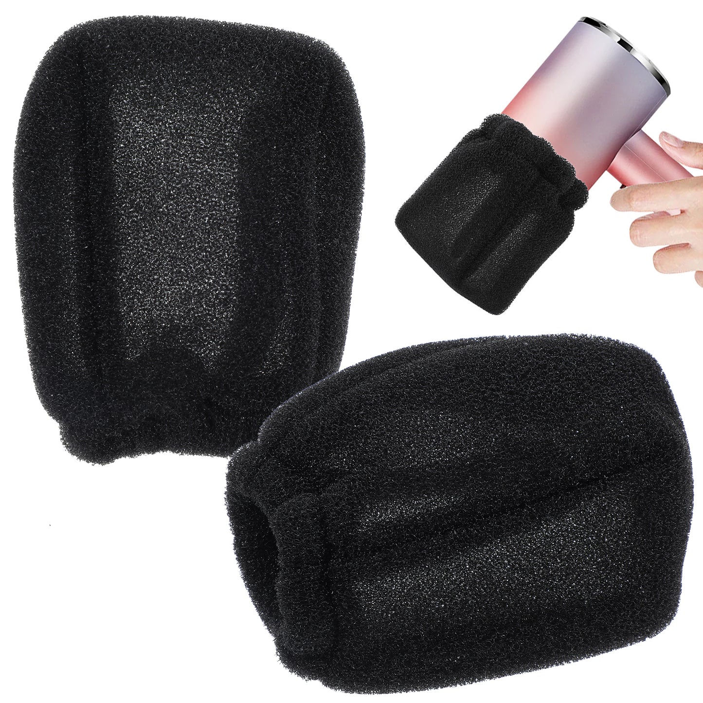 2PCS Hair Dryer Sock Diffuser Cover, Soft Heat-Resistant Foam Diffuser Sock Portable Hair Dryer Attachment for Curly Hair, Frizz Control, Hairstyling Accessories