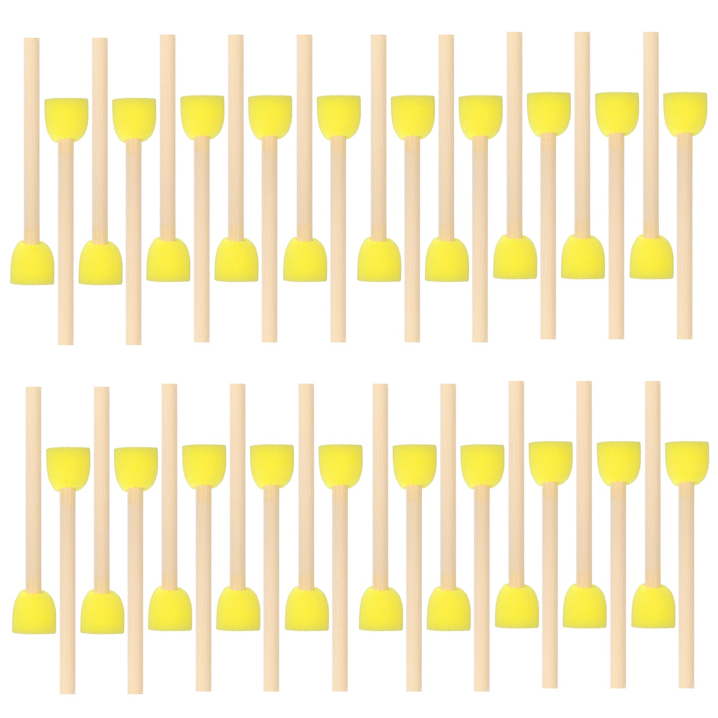 40 Pcs Round Foam Paint Brushes, 0.6 Inch Paint Sponge Brush Set Wood Handle Foam Brushes for Painting, Staining, Varnishes, and DIY Craft Projects