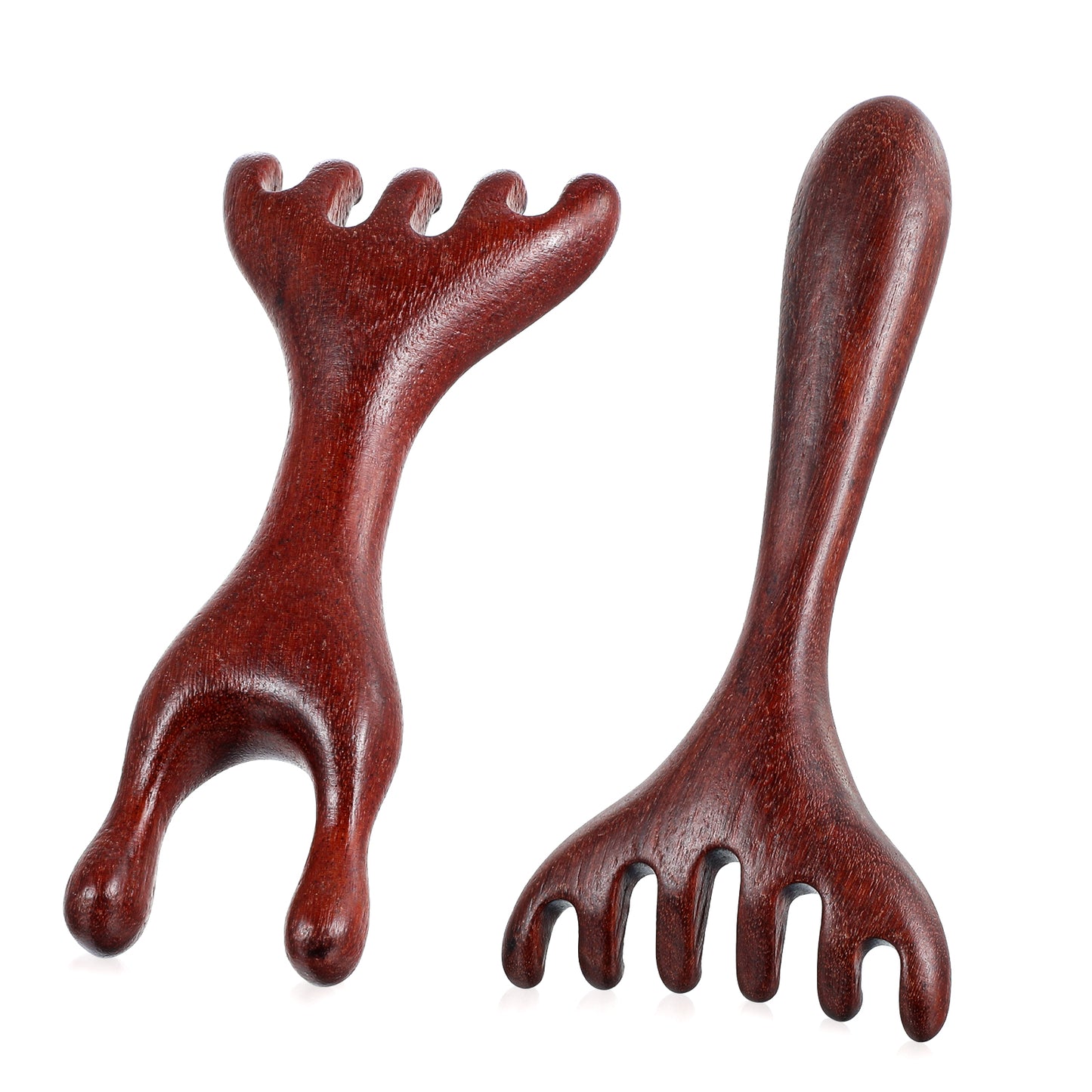 2 PCS Wood Head Massager Scalp Stress Relax, Therapy Comb Scratcher Massager Tool for Deep Relaxation and Stress Reduction, Wooden Manual Scalp Massagers Combs for Head Face Eye Nose Jaw and Neck