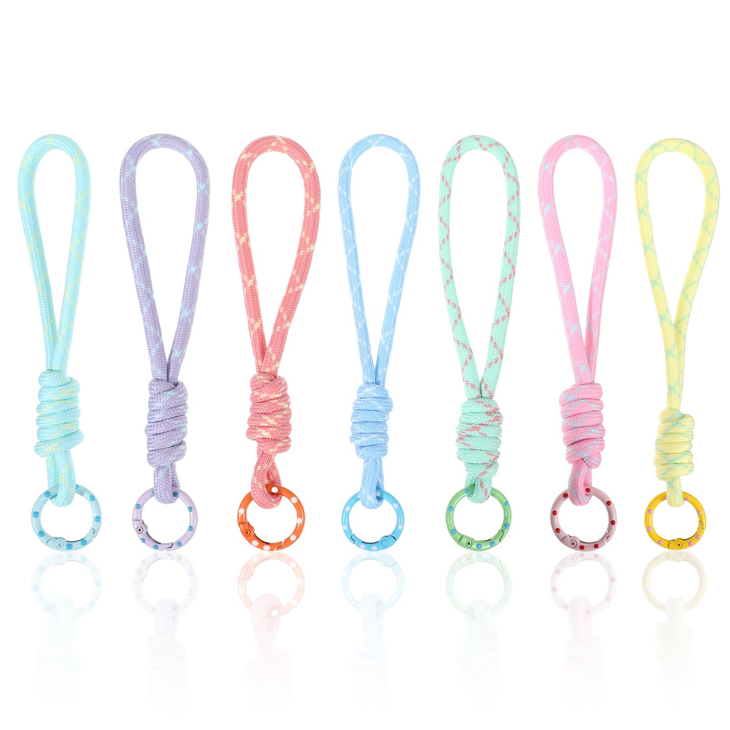 RAHHLIZS 7 Colors Braided Paracord Keychain, Rope Keychain