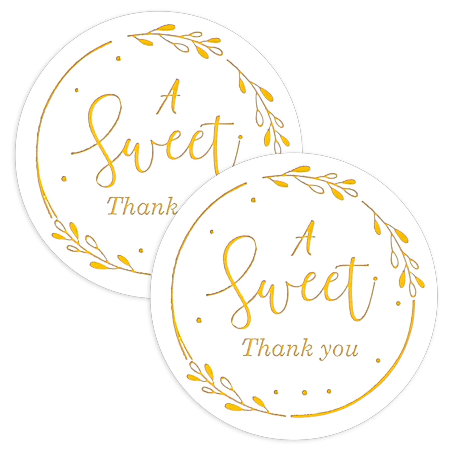 120 Pcs Gold Thank You Sticker A Sweet Thank You Stickers Round Circle, Personalized Stickers for Packaging, Gold Foil Labels for Wedding, Baby Shower, Birthday, Gift Wrapping, Envelopes, Coming