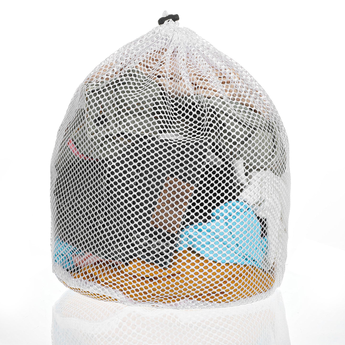 Mabor 1pcs Laundry Mesh Bags for Socks, Machine Washable Drawstring Design Mesh Laundry Wash Bags Garment for Travel Home Dorm Camp Hotel Beach Use, White