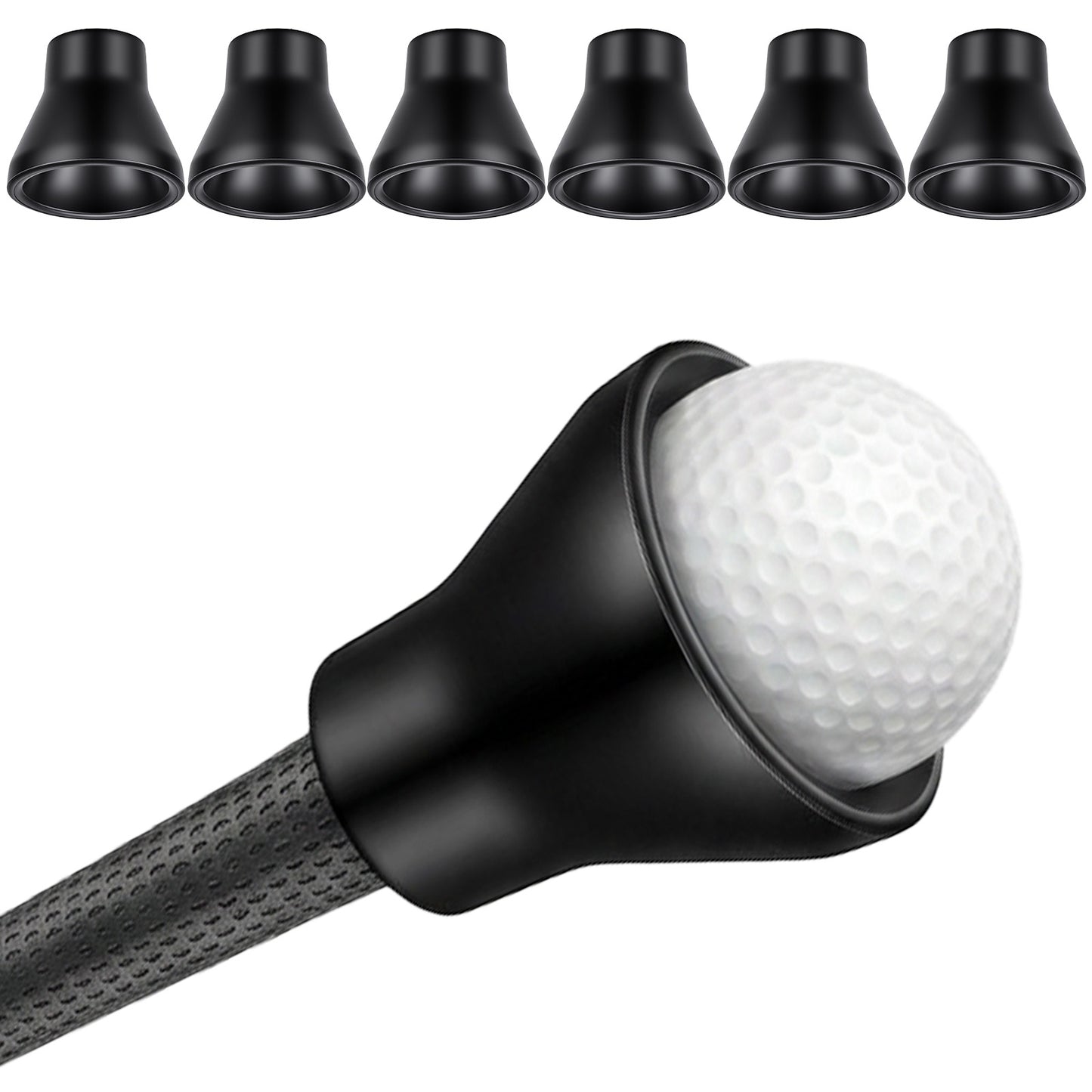 Xinjoduz 6 Pcs Golf Ball Retriever Set, Golf Ball Picker Upper for Putter, Durable GolfBall Grabber Tool, Easy-Install GolfBall Retriever for Putter, Portable Golfs Grip Removal Tool