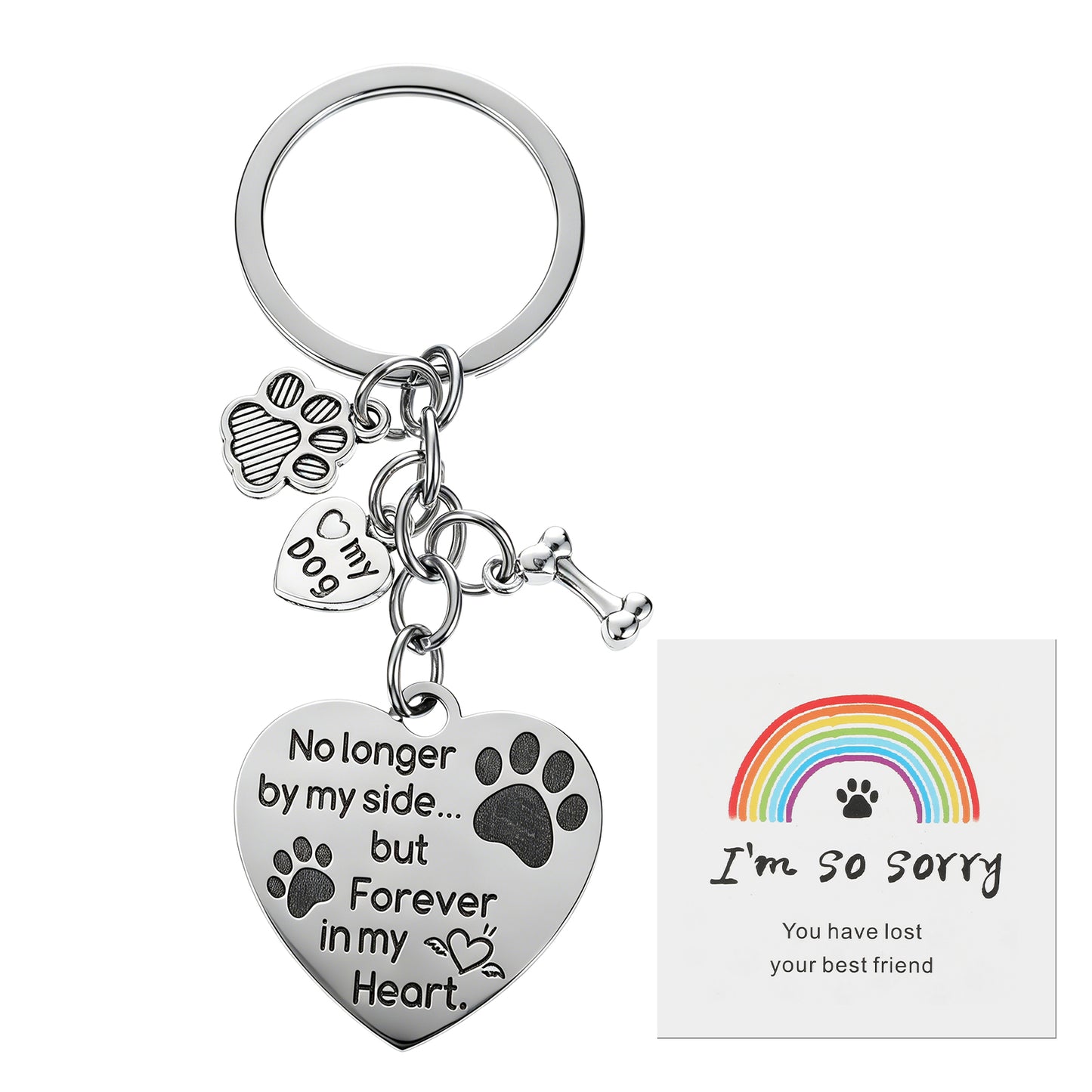 Nogeqi Dog Memorial Keychain Gifts, Loss of Dog Sympathy Gift