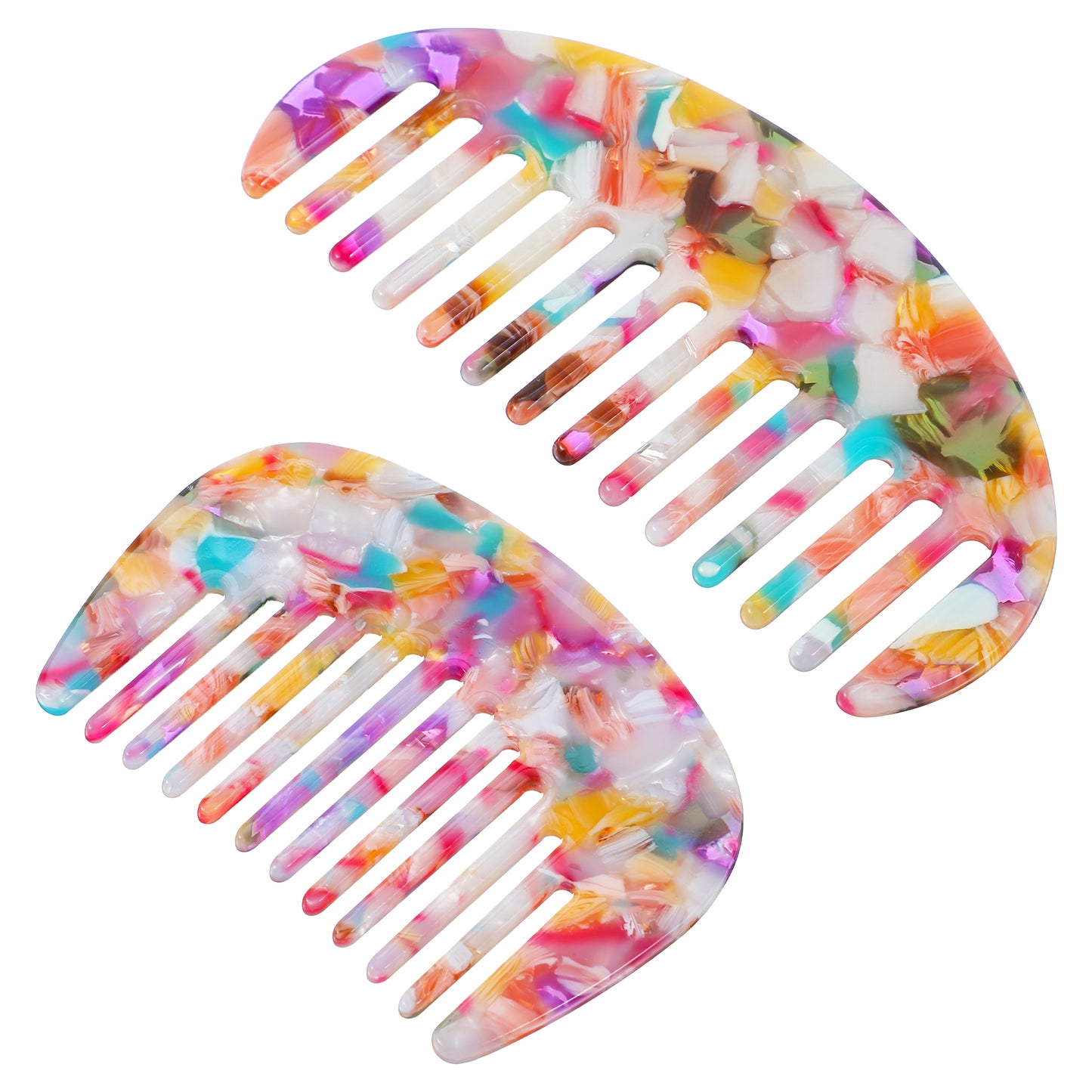 2 Pack Mini Comb Wide Tooth Travel Comb Anti-Static Pocket Combs Detangling Comb Small Wide Tooth Combs for Bangs Curly Wavy Long Hairs Daily Care Wet Dry Women Men Multicolor