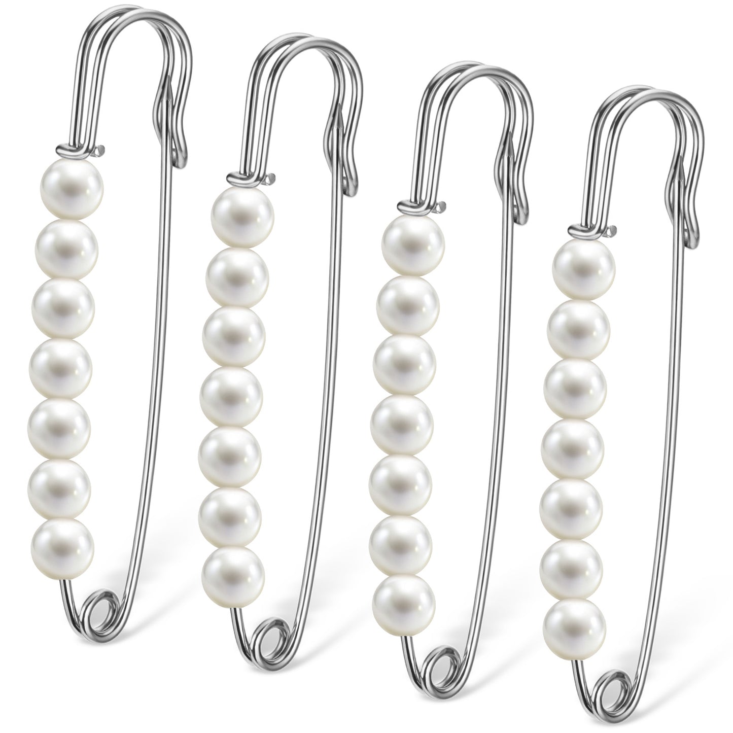 Ymapinc Sliver Pearl Brooch Pins for Women - Decorative Small Safety Pins for Clothes Hijab Pin Fashion Sweater Shirt Skirts Dresses Pants Sleeves Hats Collars Scarves Bags Meeting Wedding