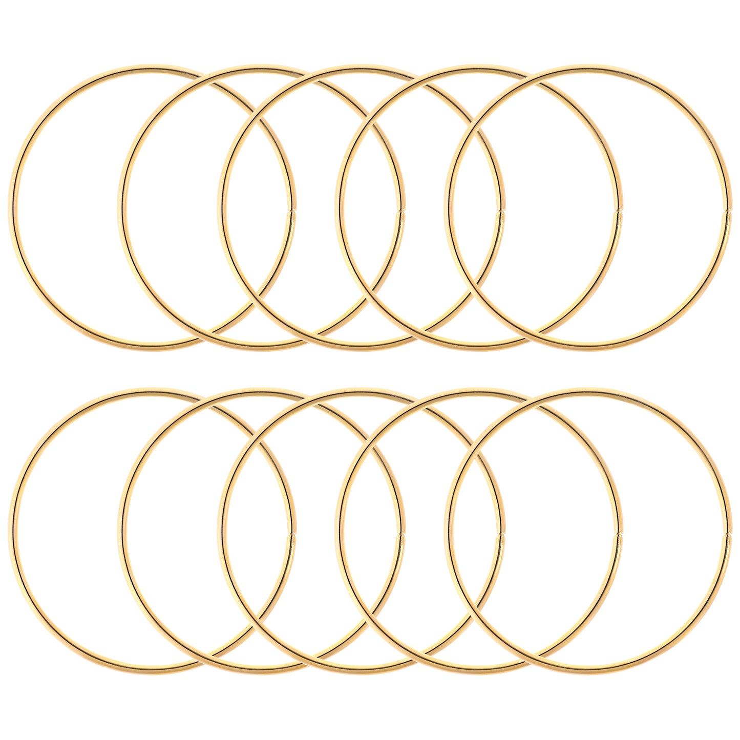 10 PCS Metal Rings for Craft Gold Hoops Floral Macrame Hoops Rings for Making Wedding Wreath Decor, Dream Catcher and DIY Centerpiece Wall Hanging Craft (Gold, 75mm)