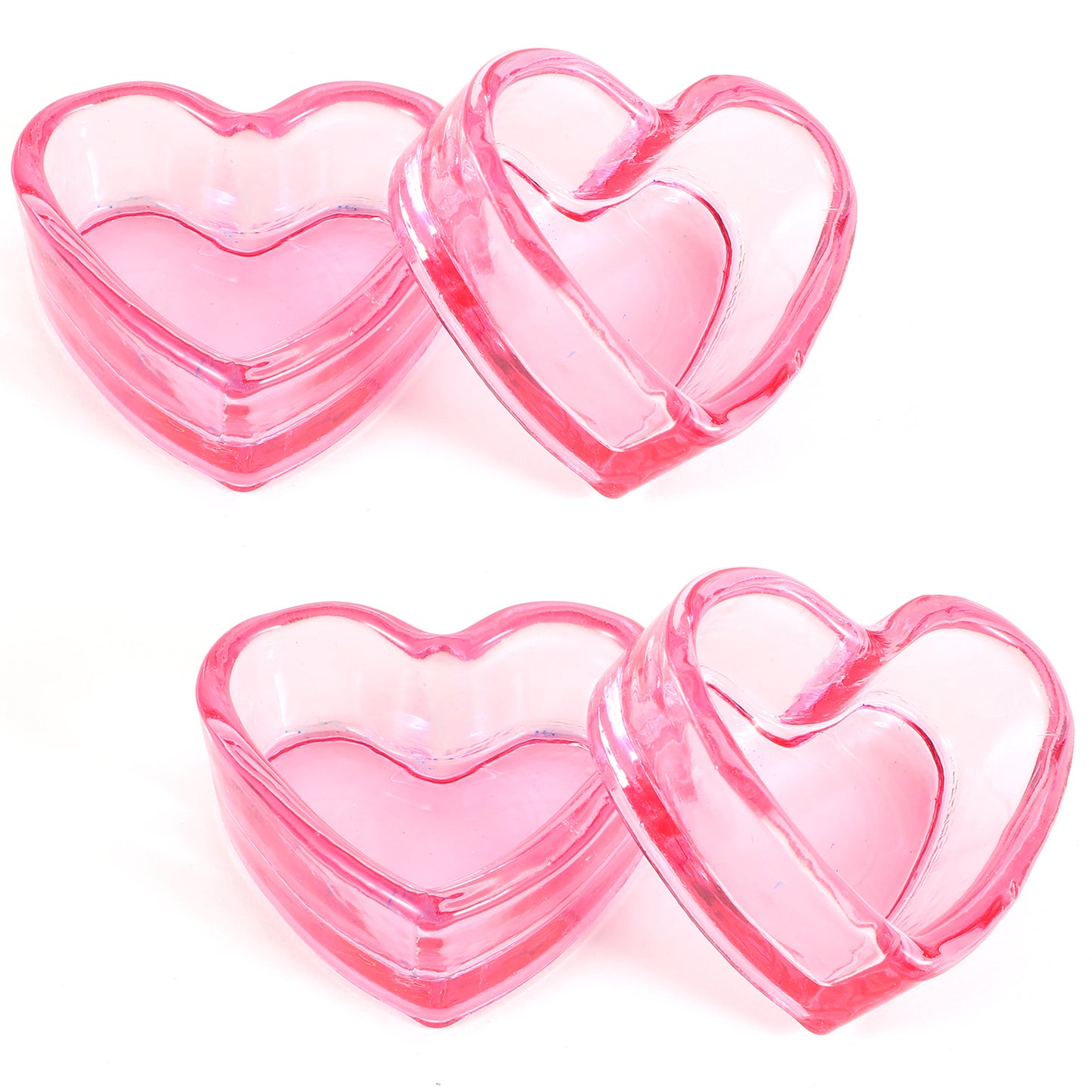 Ouligay Dappen Dish for Monomer, 2pcs Heart-Shaped Dampen Dish for Nails, Glass Monomer Dish, Crystal Monomer Cup for Acrylic Liquid, Nail Art Tools, Pink