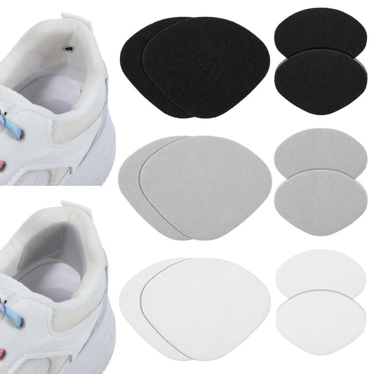 12 Pcs Shoe Patches for Holes 3 Color Shoe Heel Repair Self-Adhesive Heel Hole Patch Fabric Patches Mesh Repair Kit Suitable Sneaker Leather Shoes High Heels Black White Gray 3.54 × 2.76 Inches