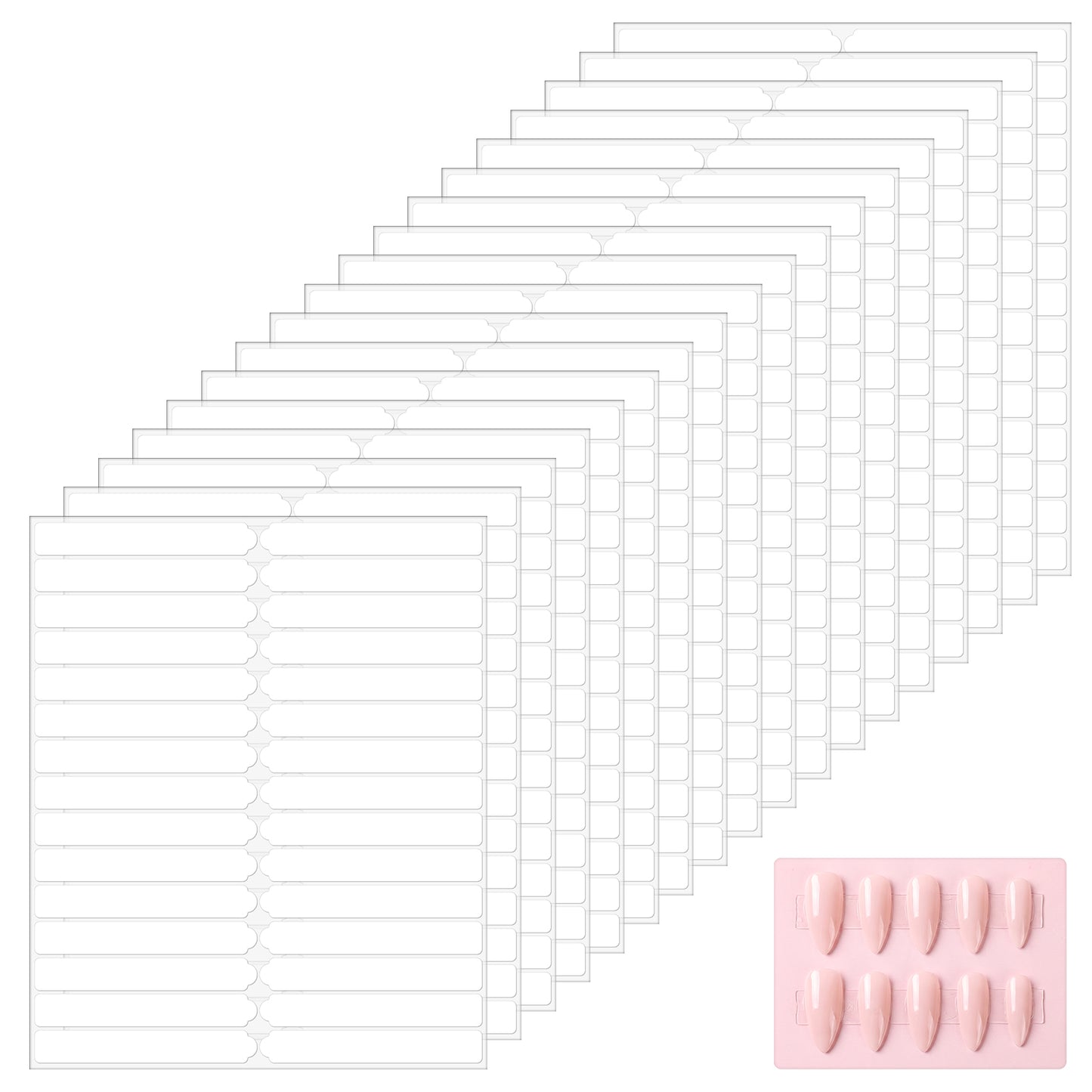 540 PCS Clear Adhesive Sticky Tabs for Nails, Double Sided Tape for Nails