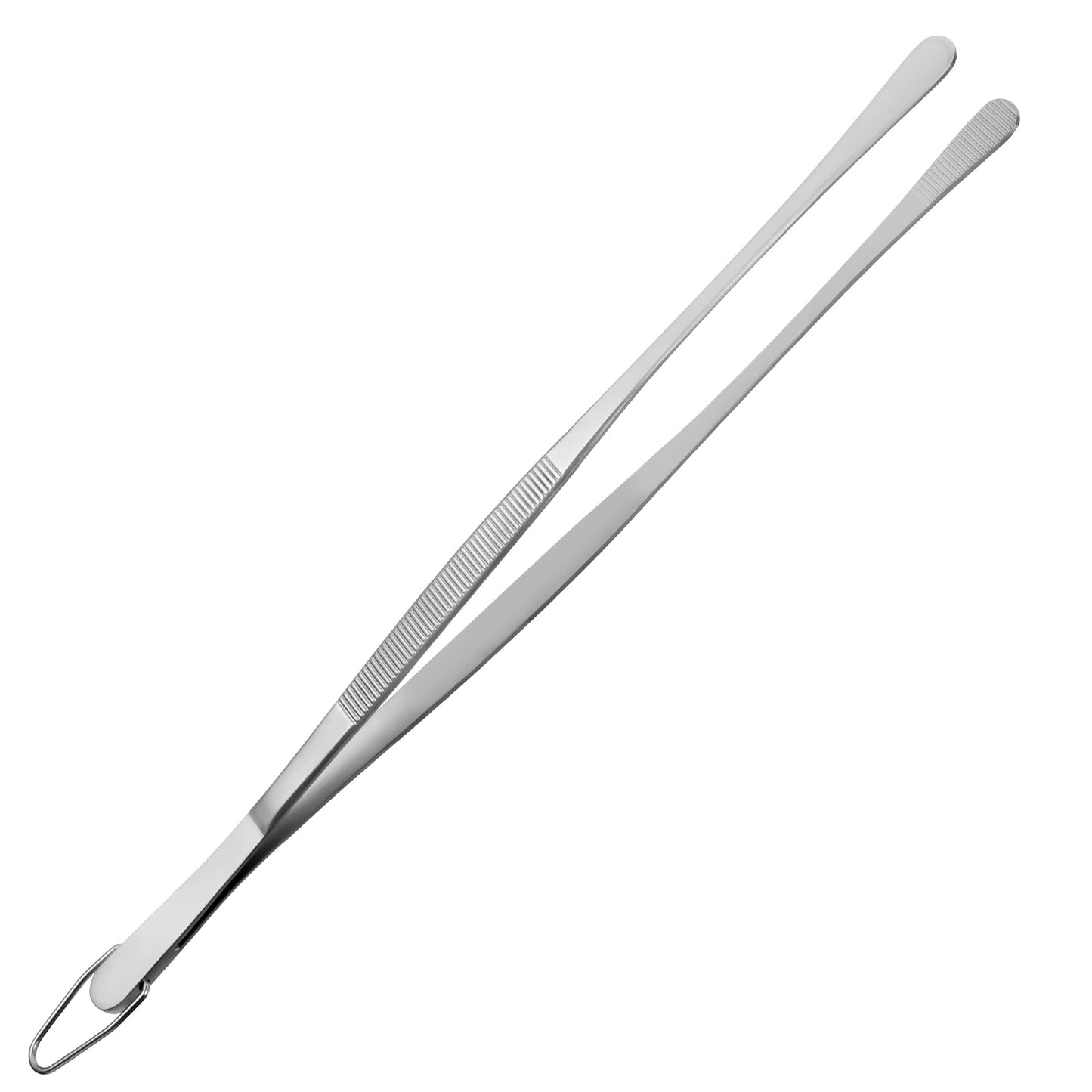 Shimmeroo Kitchen Tweezers Tongs,12in Long Cooking Tweezers Stainless Steel,Non-Slip Cooking Tongs Tweezer for Grilling Meat,BBQ,Frying,Baking,Salad,Pasta - Round Tip