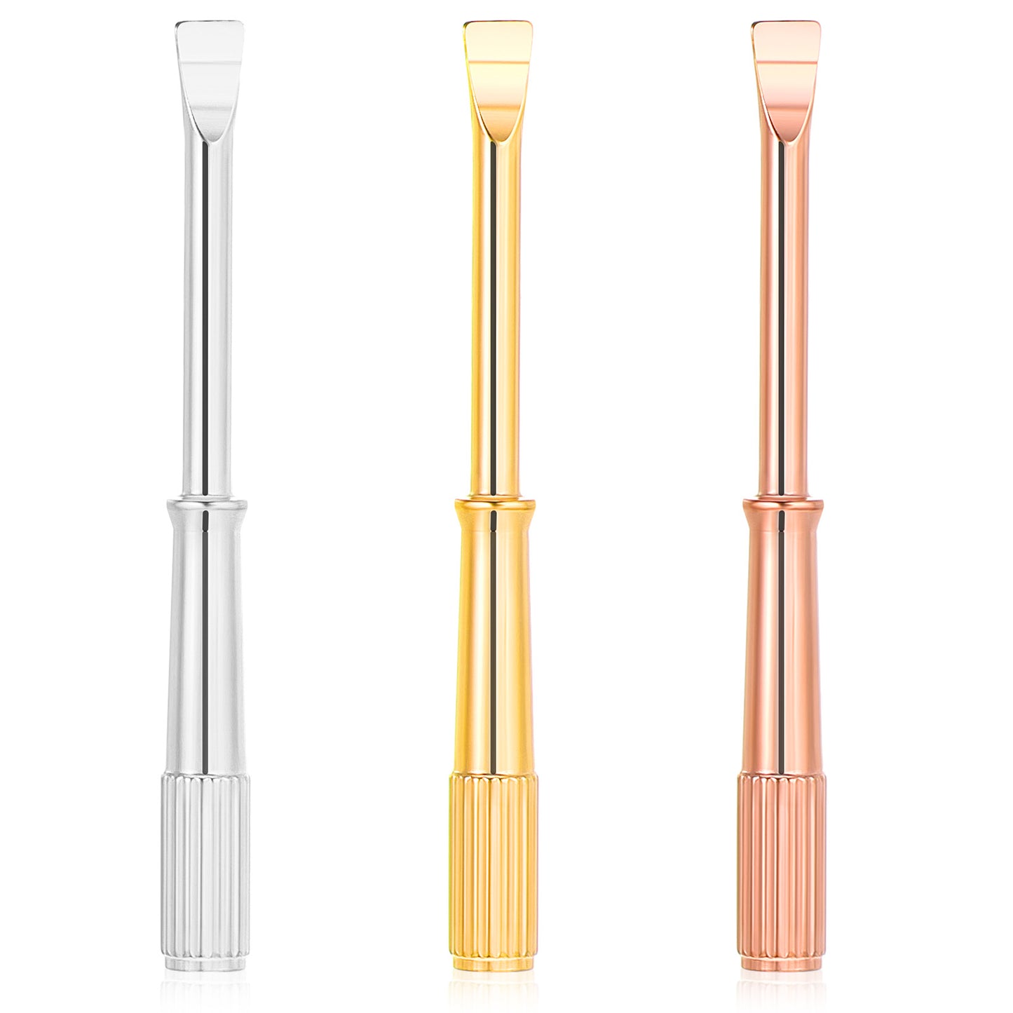 Mabor 3Pcs Small Flat Head Screwdriver, Mini Flathead Screwdriver Titanium Steel Mini Slotted Screw Driver Jewelry Repair Tools for Bracelet Watch Gold, Rose Gold, Silver