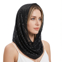 RAHHLIZS Sequin Rave Hood Unisex Black Rave Head Scarf Festival Hood Outfit