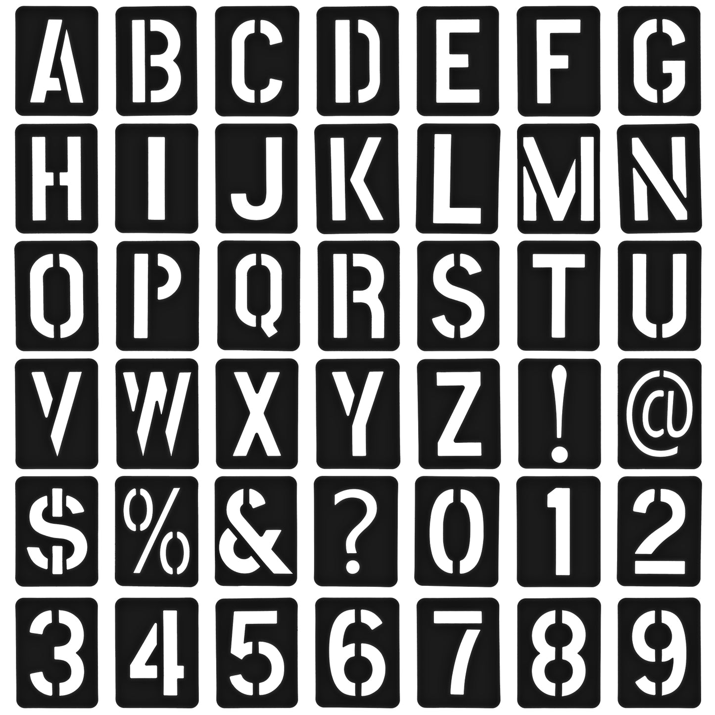 Ymapinc 42pcs 3 Inch Letter Stencils for Painting, Black Reusable Spray Paint Stencil Templates, Alphabet Stencils 3 Inch for Wall, Wood, Fabric, Signage, Door Porch
