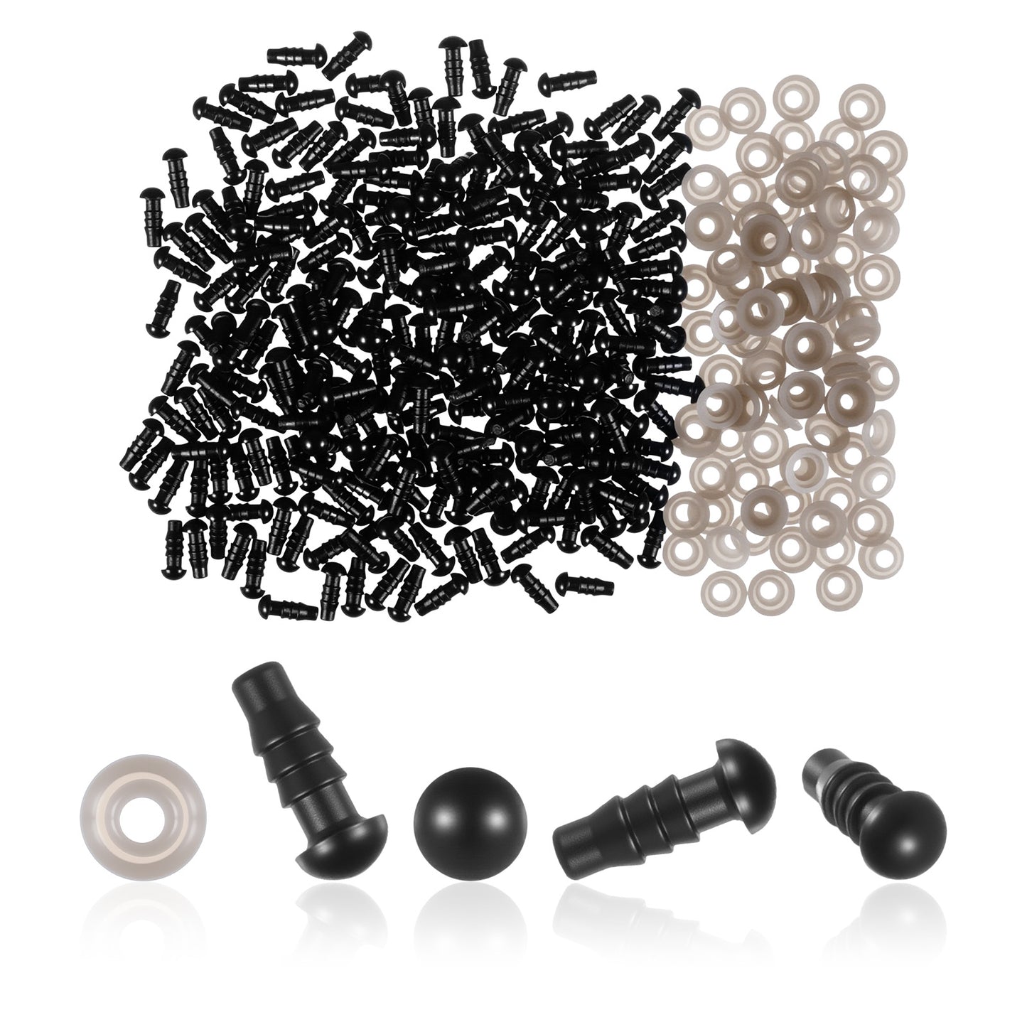 600 Pcs 5 mm 6mm Safety Eyes for Crochet with Brown Washers Plastic Crochet Eyes Black Craft Eye for DIY Crafts Plush Crochets Dolls Stuffed Animals Making Supplies Handicraft Lovers Festival Gifts