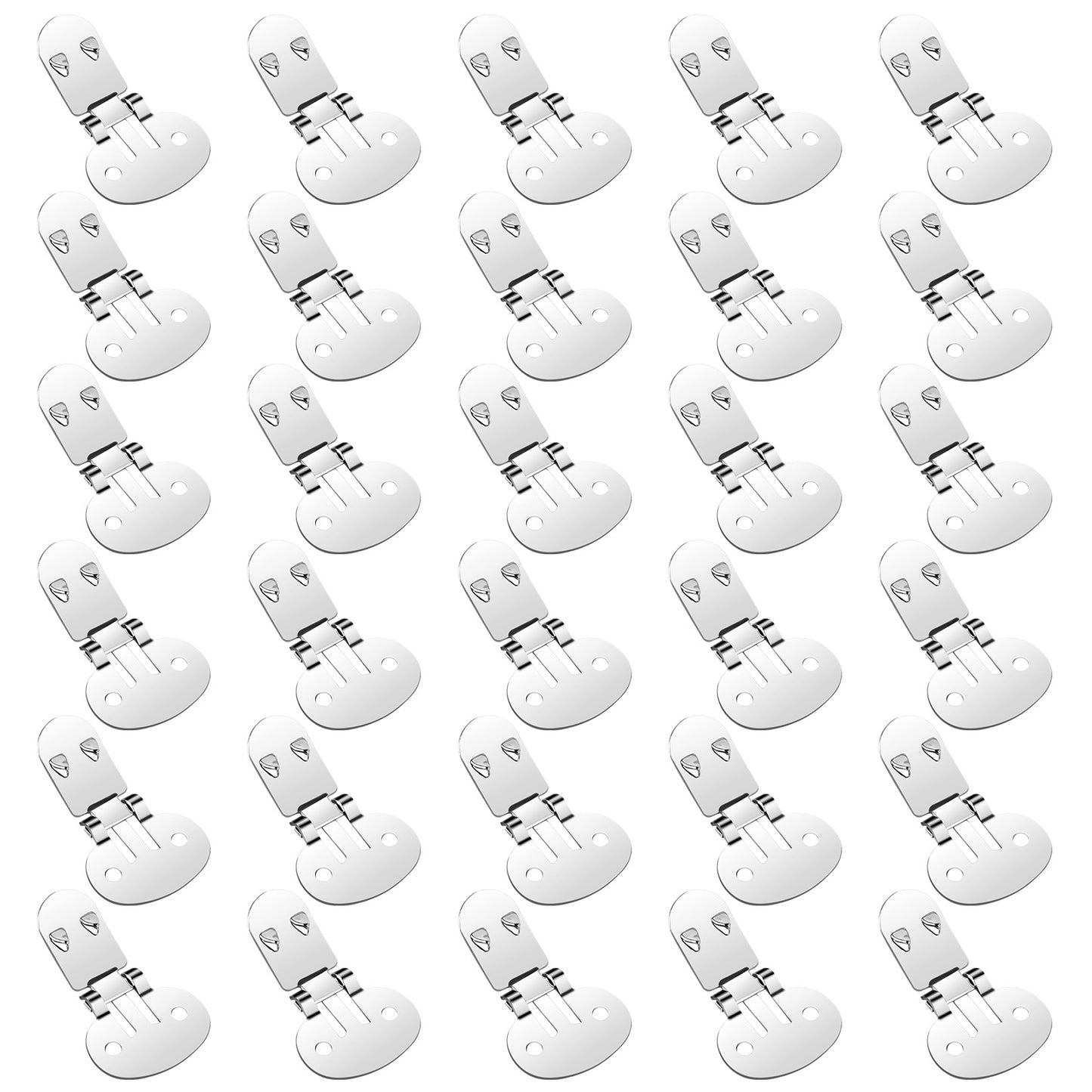 Ymapinc 30PCS Blank Shoe Clips for Women Dress Shoes, Decorative Bows Shoe Clips for DIY Craft Footwear Buckle Clip - Stainless Steel