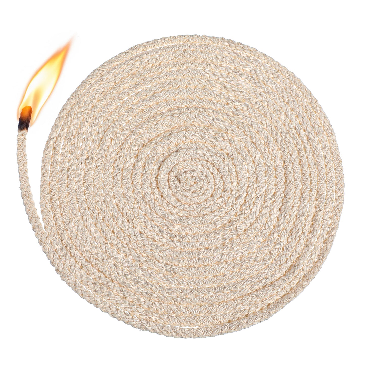 Ouligay 65.6 Ft 1/8'' Oil Lamp Wicks Replacement 4mm Round Cotton Lamp Wicks Burner, Braided Round Wick for Oil Lamps, Candle Replacement Wick for Alcohol Kerosene Lamps Torches Lantern DIY Handmade