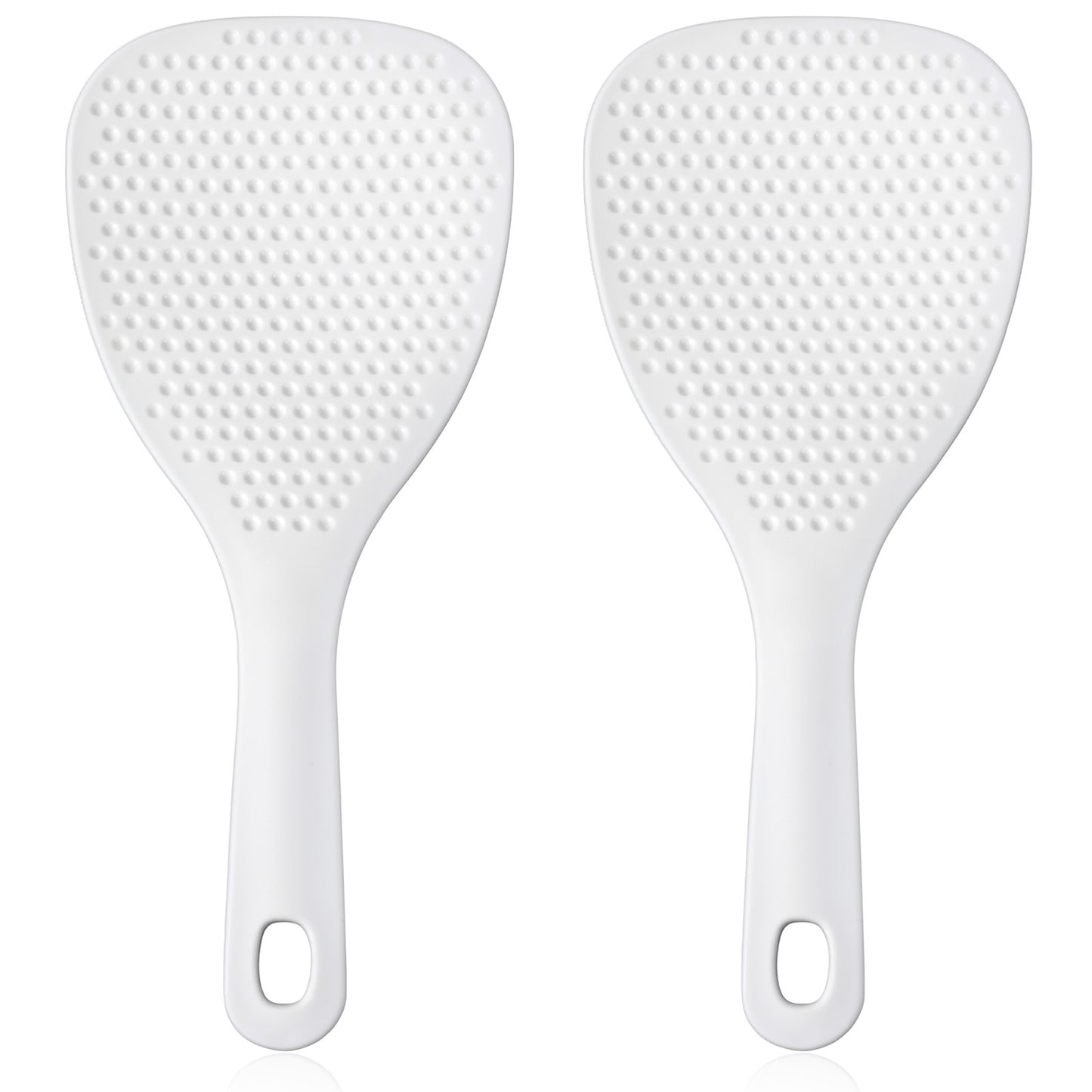 Mabor 2-Pack Rice Spoon, White Non-Stick Rice Paddle Scooper, 18.7cm Kitchen Cooking Utensil Set