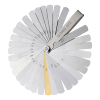 Feeler Gauges Stainless Steel Thickness Gauge 32 Blades 0.04-0.88 Mm (0.0015-0.035 Inch) Dual Marked Metric and Imperial Measuring Tools for Valves Measuring Gap Widths and Thicknesses(Straight)