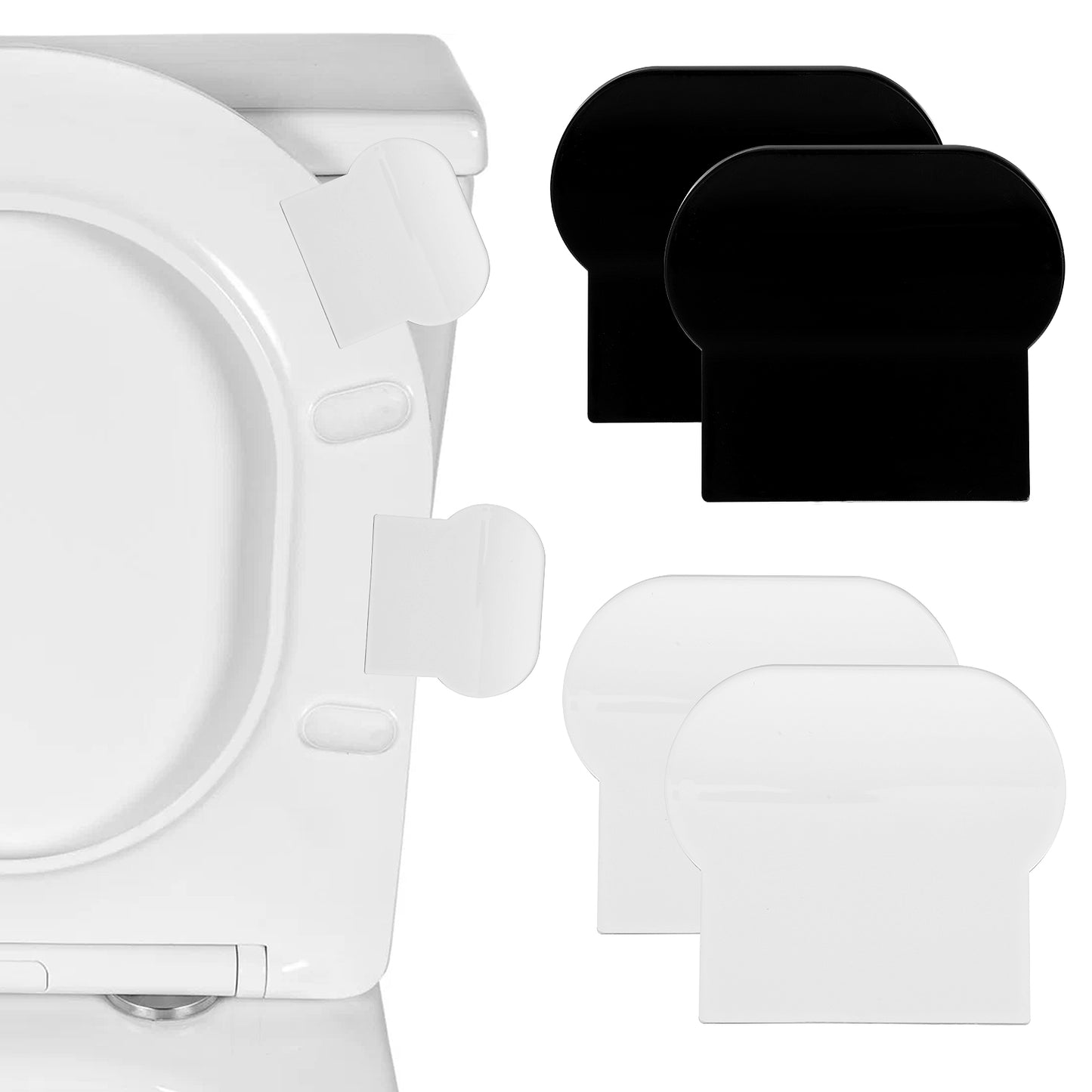 Ymapinc 4 Pack Toilet Seat Lifter Adhesive Toilet Lid Cover Lifter Sticky Toilet Seat Handle Avoid Touching Lift Tools for Bathroom Home Travel Office Hotel Supplies