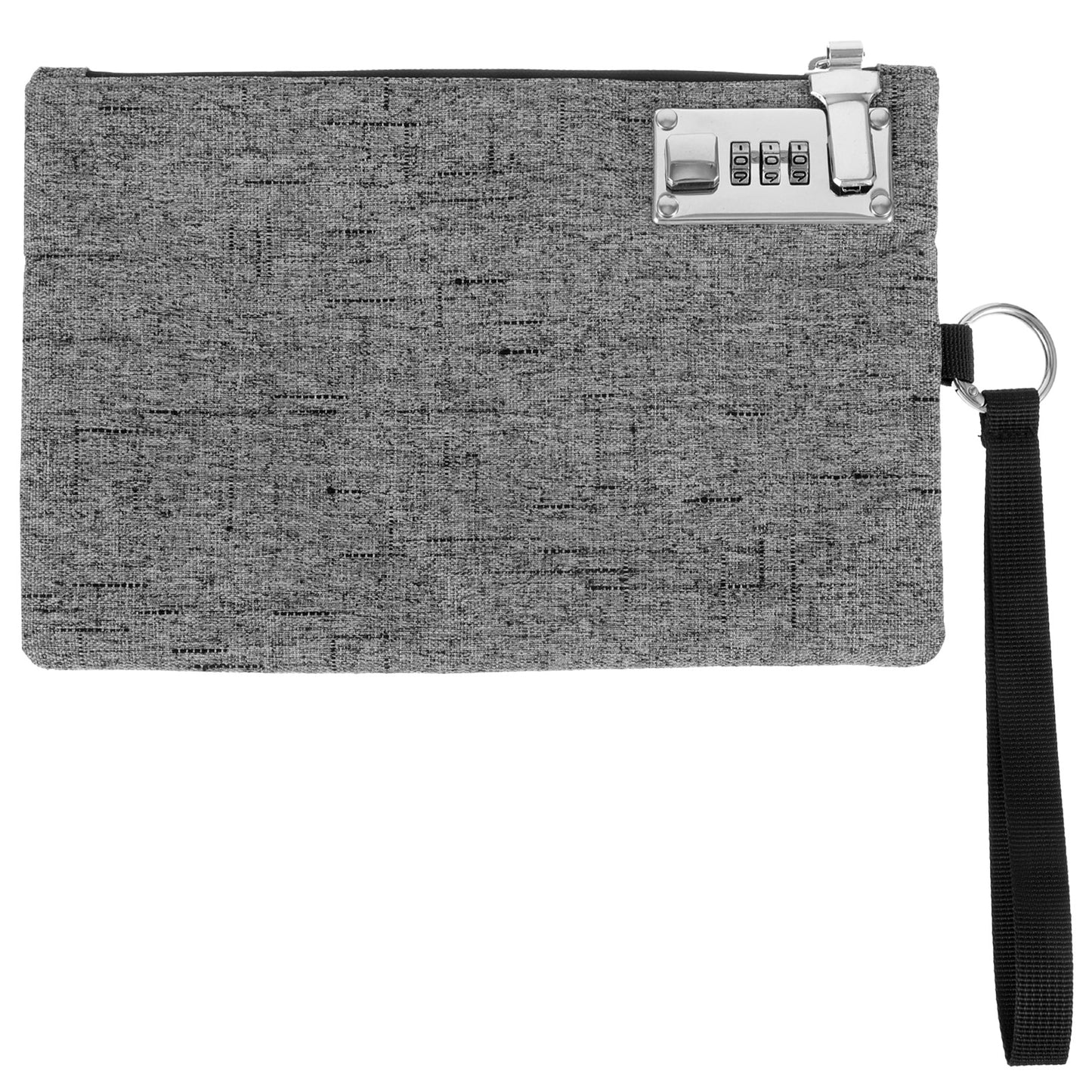 Rahhlizs Money Bag with Lock 3-Digit Combination 9x6in Cash Bag Notary Supplies, Money Pouch with Zipper for Store Cash, Jewelry, Credit Cards and Valuables, Grey