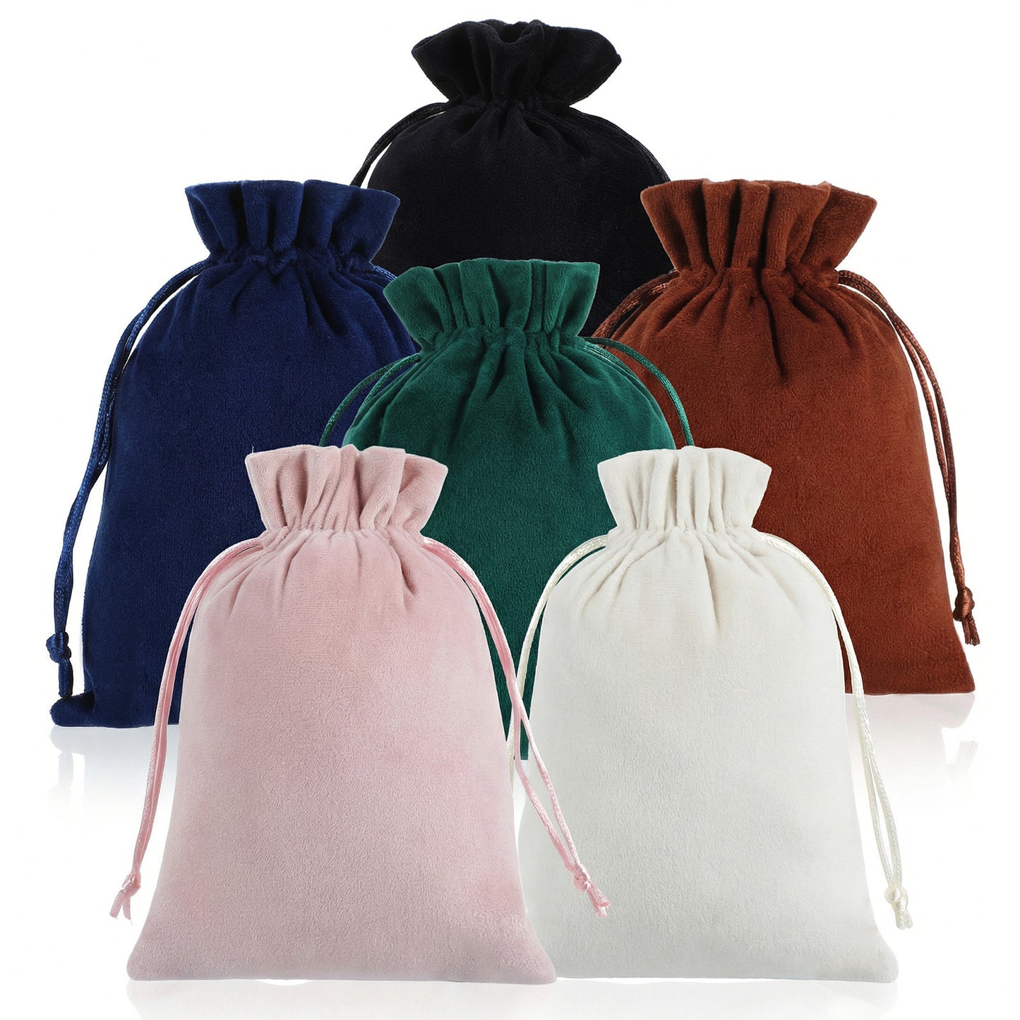 RAHHLIZS 7X5 Inches Drawstring Pouch Small Drawstring Bag Jewelry Bag 6 Pcs Velvet Drawstring Bags Small Bags for Gifts Bracelet Storage Wedding Party Favor Christmas