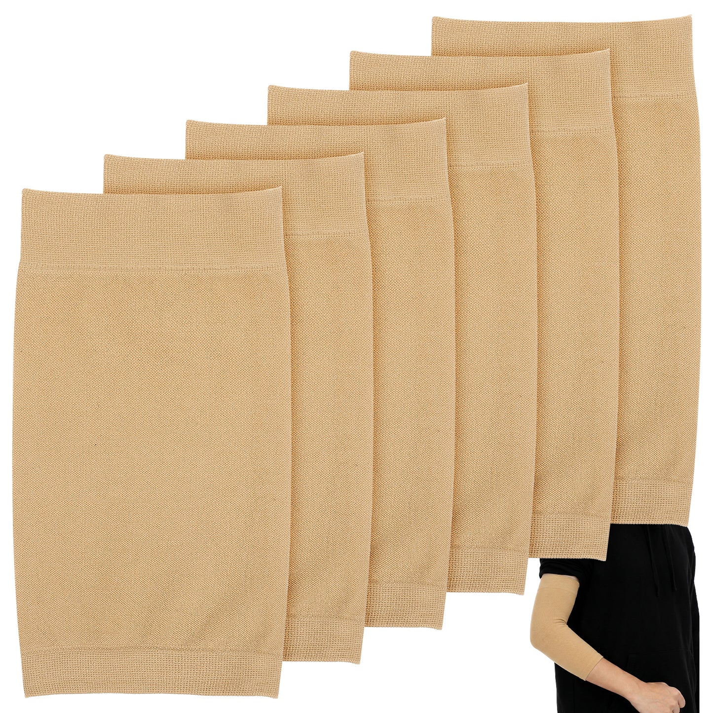 Bremorou 6Pcs Tattoo Cover Up Patch Sleeve Forearm Tattoo Cover Compression Arm Sleeve for Concealment Arm Sleeves for Women Men Nude
