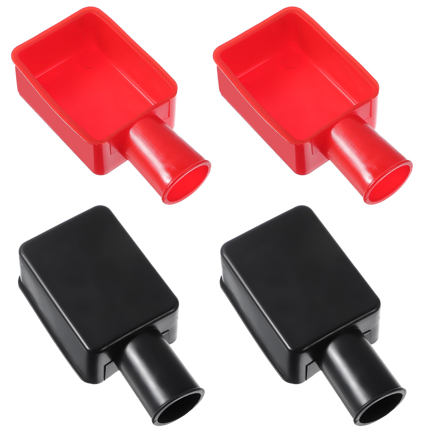 4PCS Battery Terminal Cover Car Insulating Battery Terminal Protector Covers, Isolate Soft Rubber Positive and Negative Poles Stud Cap, Connector Top Battery Post Cap Cover for Car Motorcycle Truck