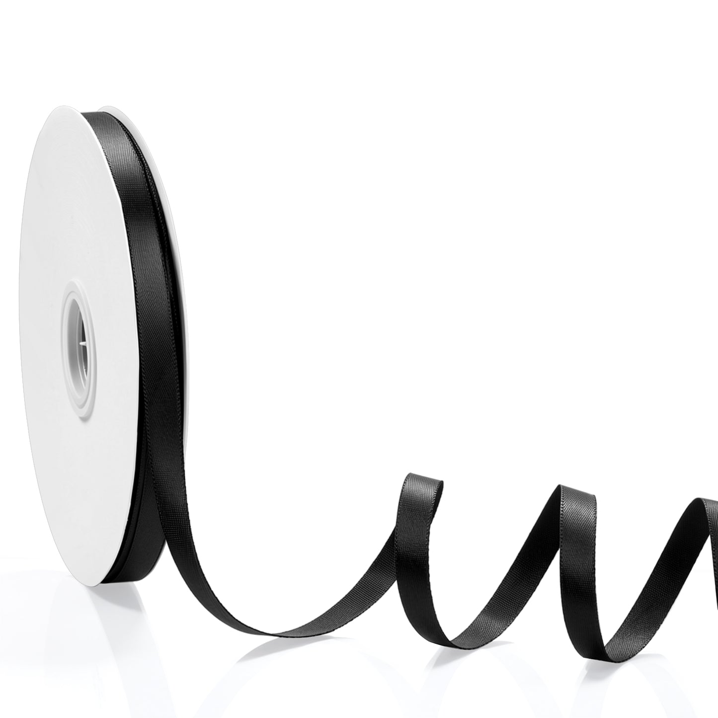 Nogeqi Thin Black Satin Ribbon, 100 Yards Double Faced Black Silk Ribbon