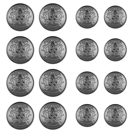 16 PCS Silver Buttons for Blazers, 2 Sizes Metal Blazer Button Set Jeans Button, Replacement Jeans Buttons Metal Silver Vintage Blazer Button Set for Blazer, Suits, Jacket (18mm 25mm) (Antique Silver)