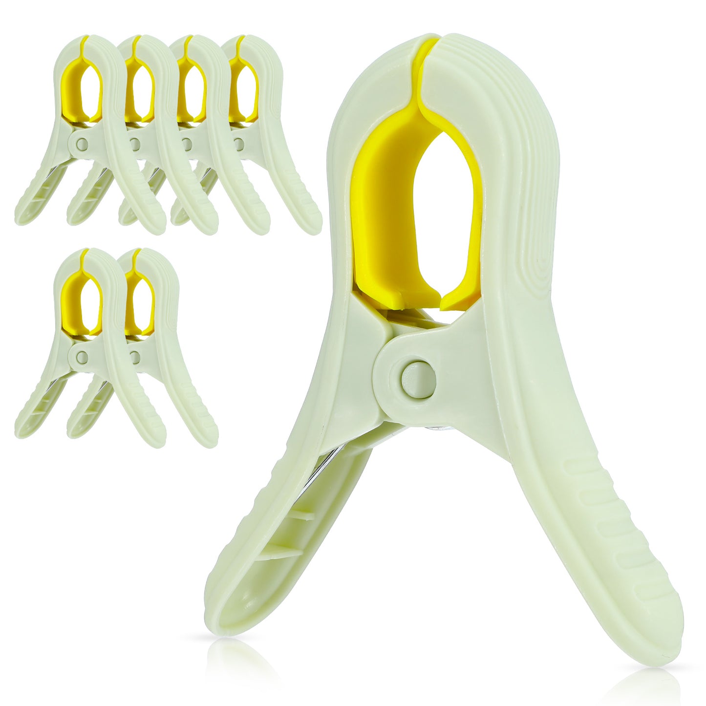 Tyqour 6 Pack Beach Towel Clips For Beach Chairs, 3.8 Inch Plastic Clothes Clips, Heavy Duty Beach Chair Clips For Towels, Outdoor Laundry Clips Keep Your Towel From Blowing Away(Green)