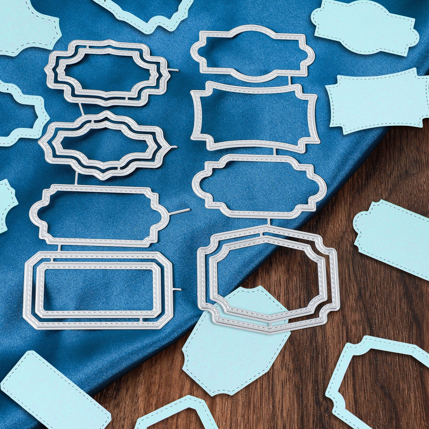 12 Pcs 3D Backgrounds Frame Cutting Dies for Card Making Scrapbooking Die-Cuts Paper Craft Punch Template Background Embossing Stencils for Party Wedding Decorations DIY Album Décor