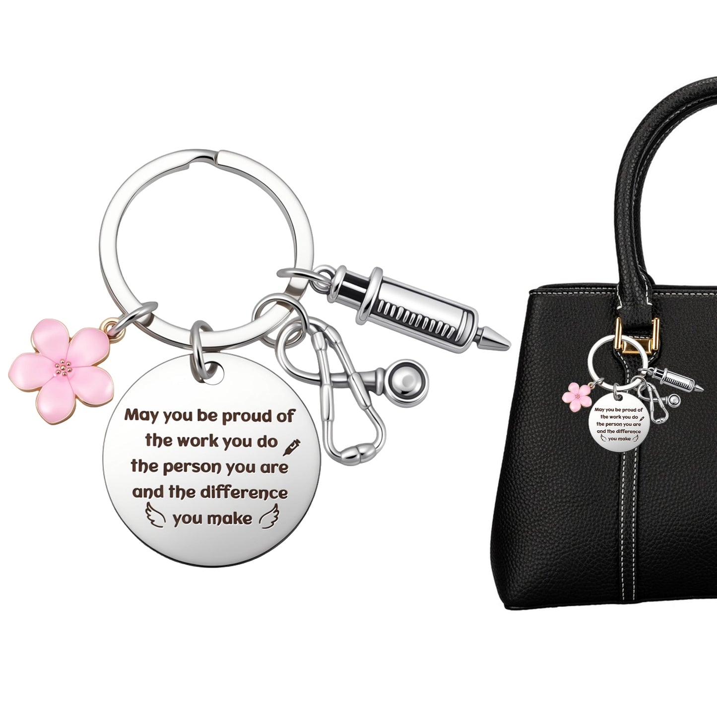 Ouligay Nurse Keyring Gifts Women Nursing Gift School Nurses Student Graduation Future Medical Practitioner Registered Nurse Appreciation Female Nurses Day Week Gifts Accessories