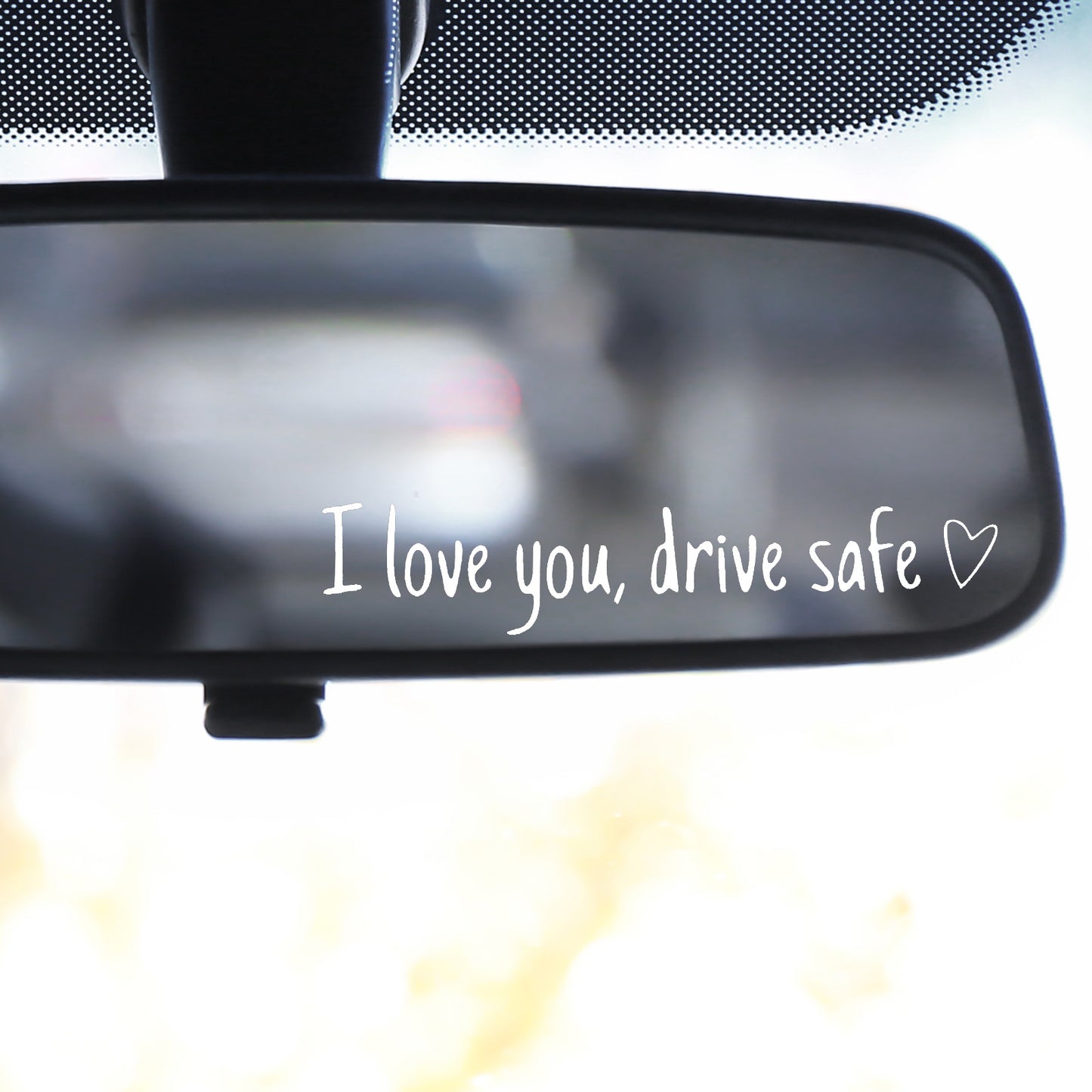 Ymapinc 4Pcs I Love You, Drive Safe Car Decals for Women, Cute Rearview Mirror Stickers Window Cup Glass Gifts for Her(PVC+Vinyl)