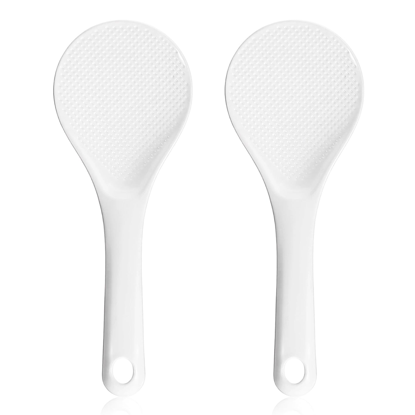 Mabor 2Pcs Rice Spoon Paddle Set Non Stick PP Spatula Heat Resistant Kitchen Utensil, Serving Scooper for Cooker Sushi Grains, White