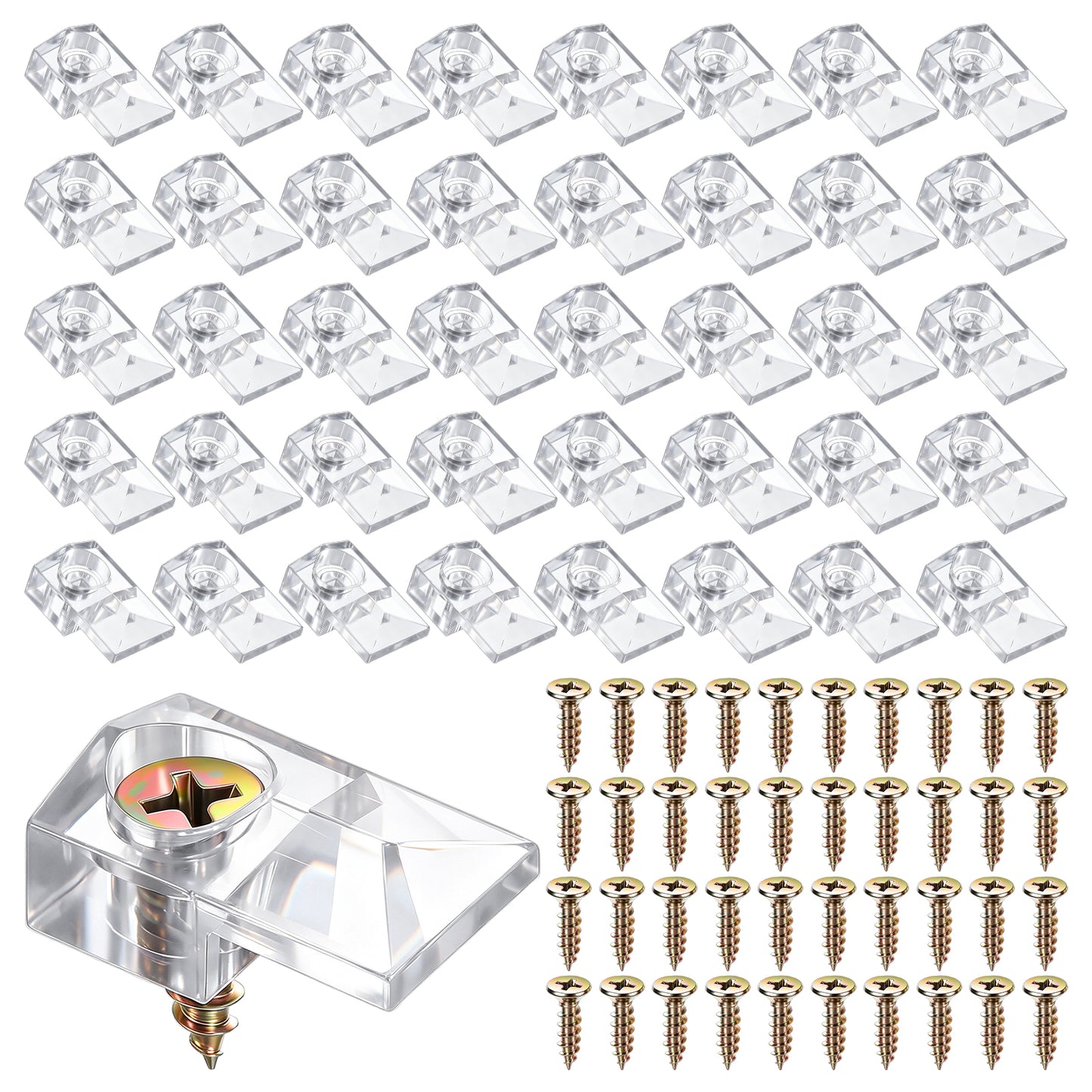 RAHHLIZS 40 Set Mirror Clips Mirror Mounting Clip Clear Mirrors Holder Clip