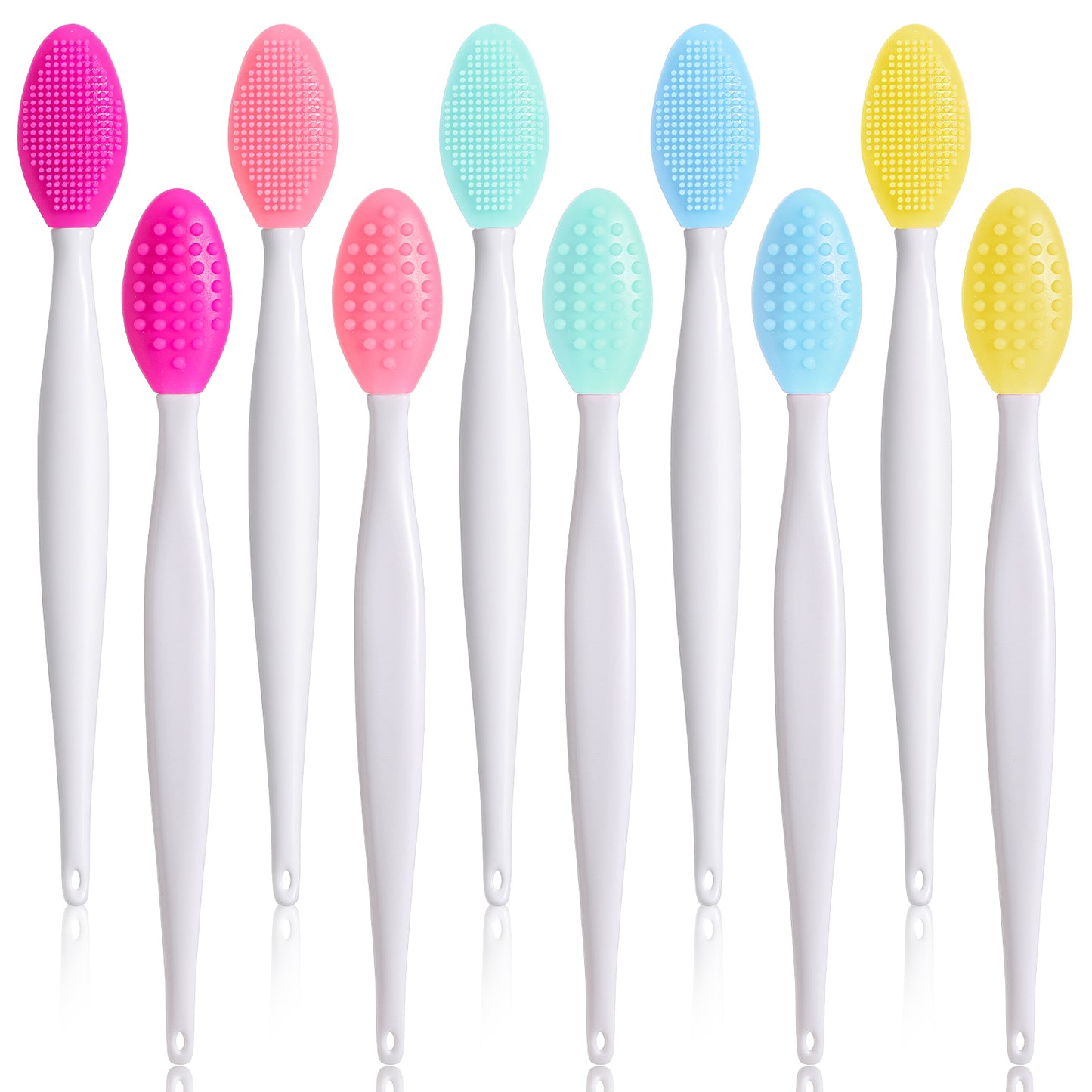 10Pcs Silicone Peeling Lip Brush Lip Scrubber Exfoliator Lip Scrub Brush Nose Clean Brush Blackhead Brushes Silicone Face Scrubber Dual-Ended Lip Brush for Face Blackhead Removal Brush