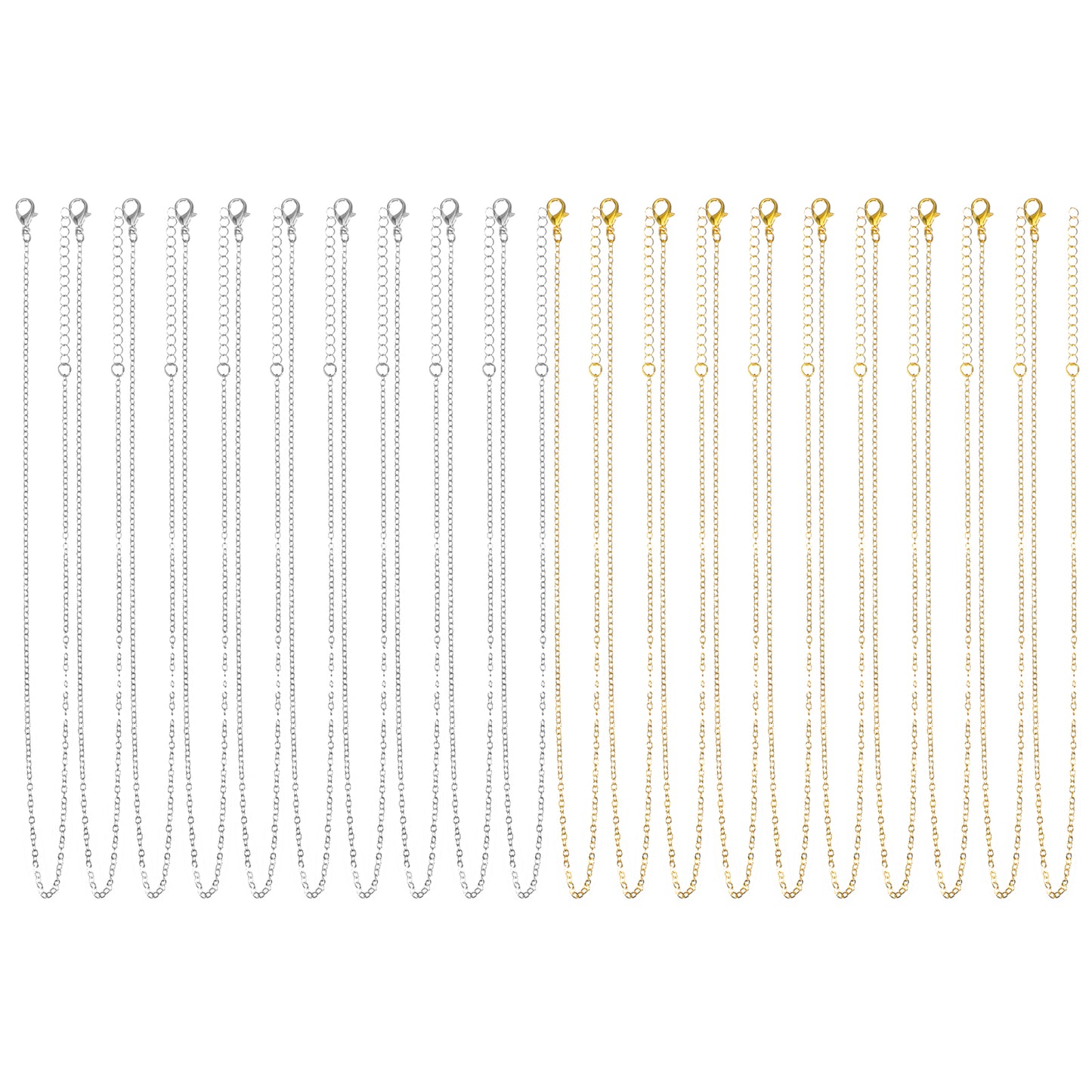 RAHHLIZS 20 Pack Necklace Chains for Jewelry Making Gold Necklace Chain