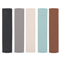 Sorcristy 5 Pack Adjustable Elastic Pen Holder for Notebook, PU Leather Pencil Pouch with Stretchable Band, Pen Holder Stationery Zipper Bag for Pencils, Markers, Bible Journaling, Planners, Tablets
