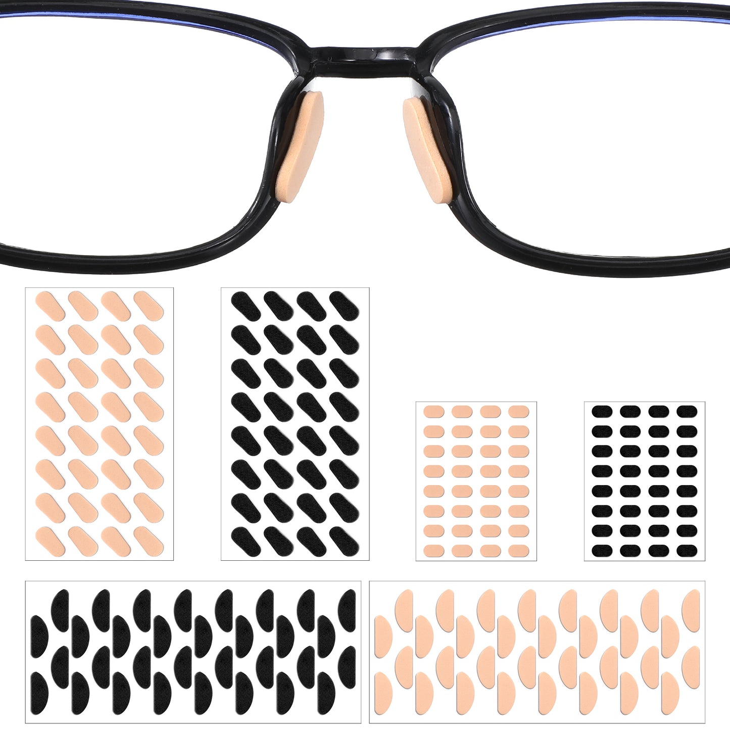 Tyqour 48 Pairs Foam Nose Pads for Glasses Anti-Slip Eyeglass Nose Pads Non Slip Foam Self Adhesive Eyeglass Noses Pad with Soft Sticky Backing, Lightweight Cushions for Eyeglasses, Sunglasses