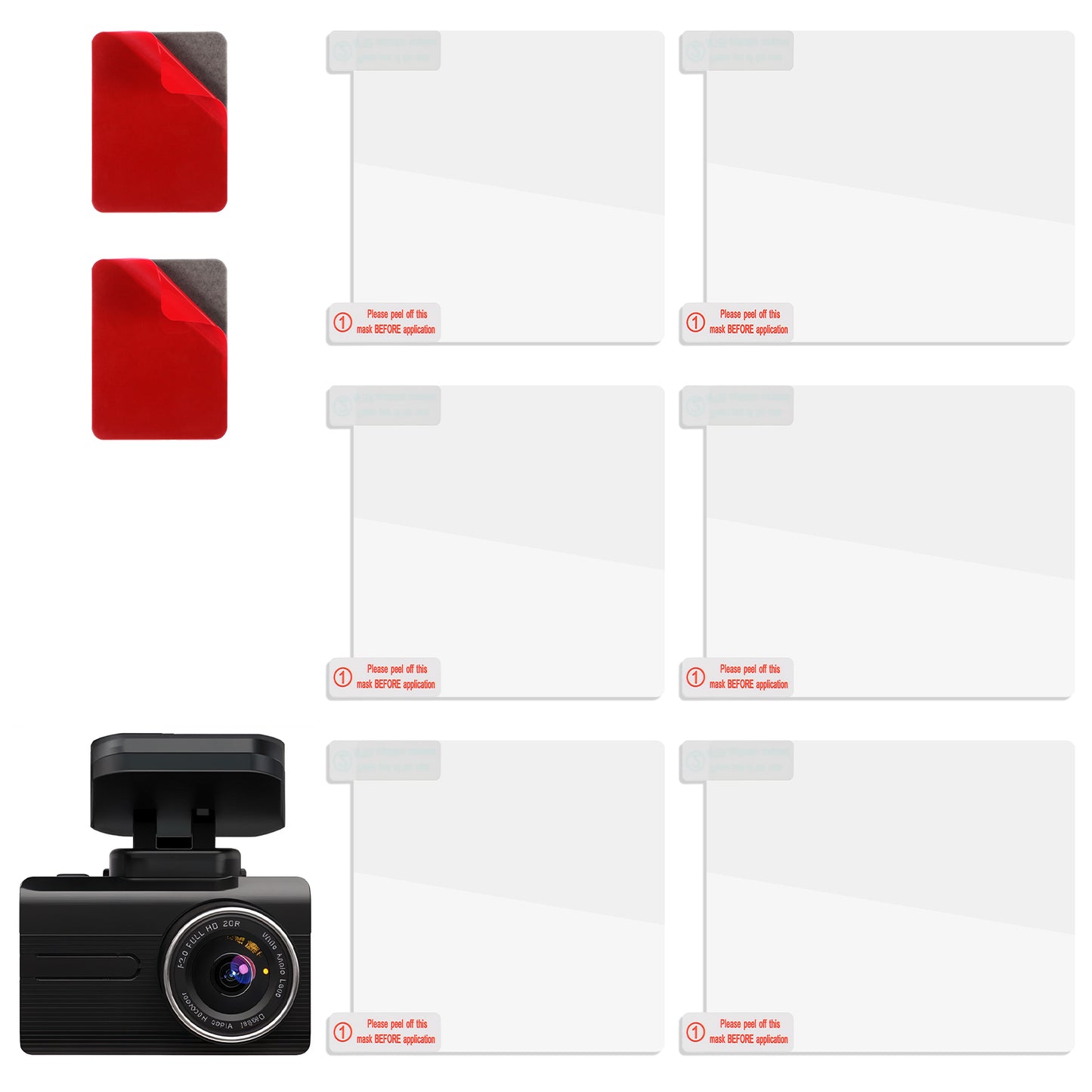 8 PCS Electrostatic Film for Dash Cam, Dash Cam Clear Double-Sided Adhesive Stickers Reusable Weatherproof Electrostatic Stickers for Windshield Dashcam Car